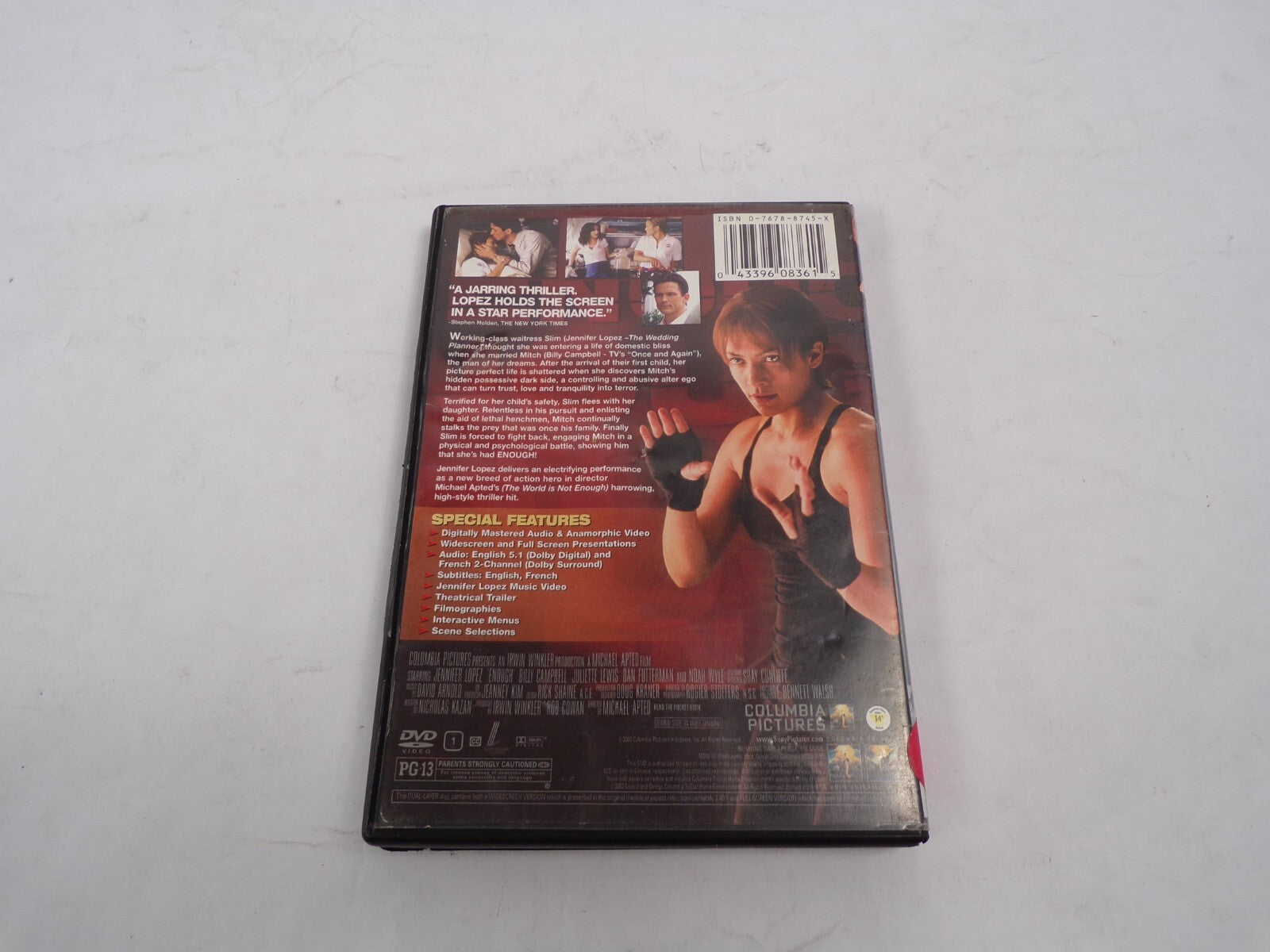 Enough Jennifer Lopez Everyone has a Limit Harrowing High Thriller DVD Movies