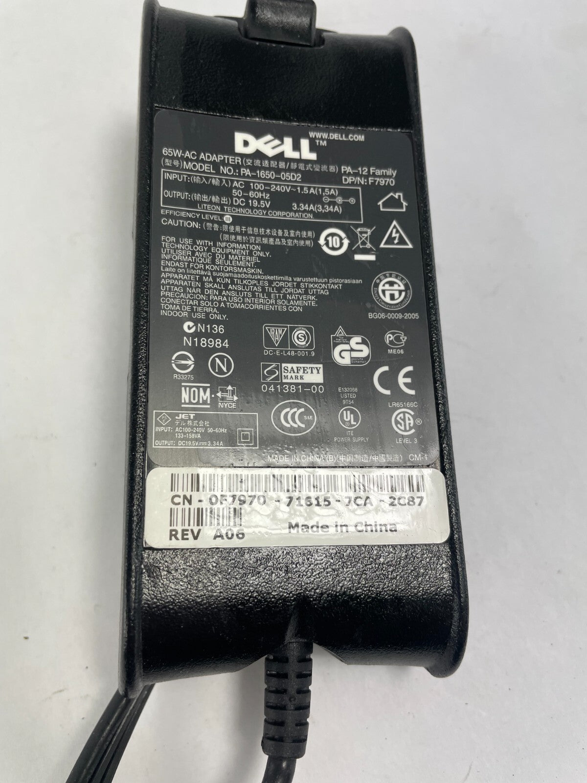 Geniune Dell PA-1650-05D2 Output 19.5 V 3.34 A Power Supply Adapter B01