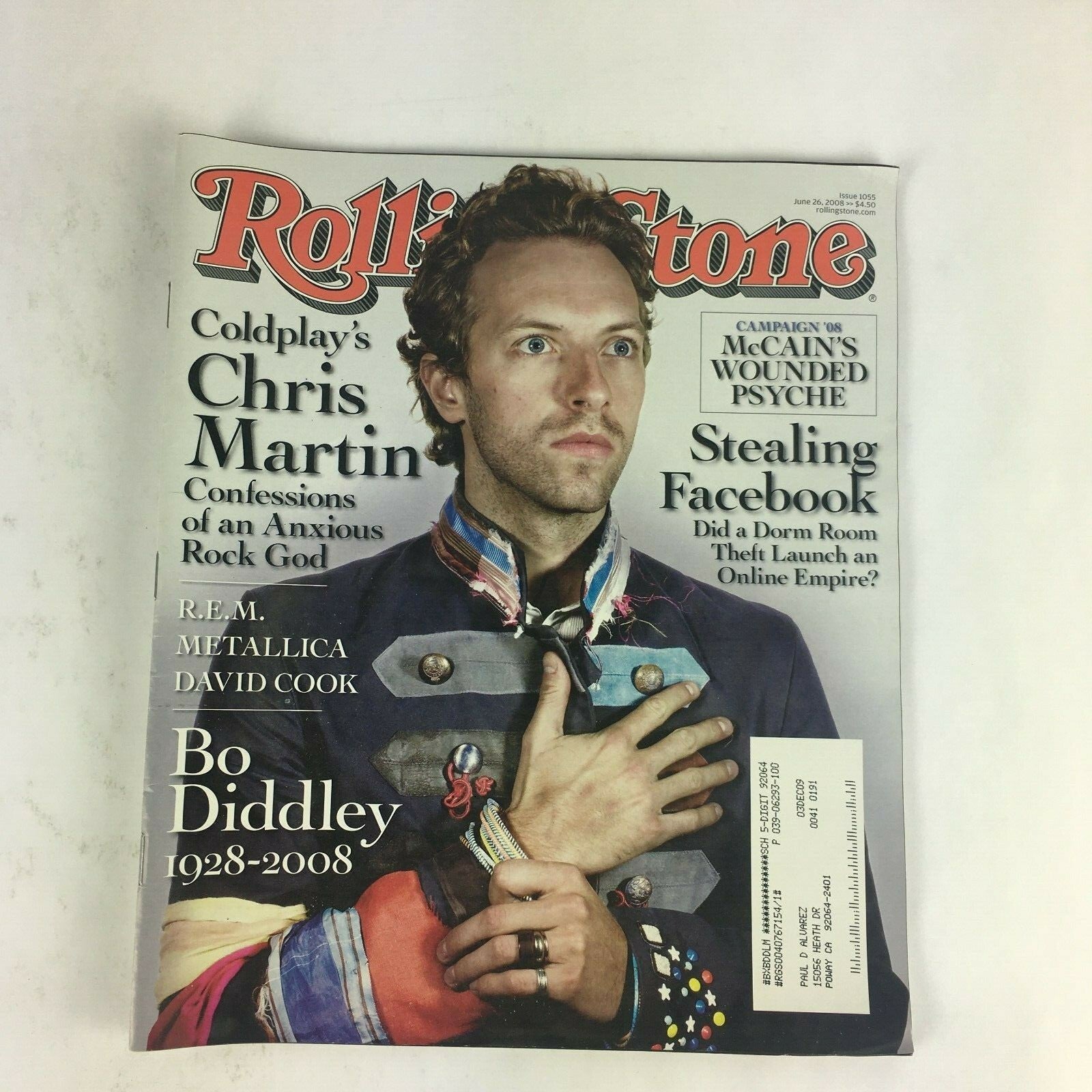 June2008 RollingStone Magazine Coldplay's Chris Martin Stealing Facebook Diddley