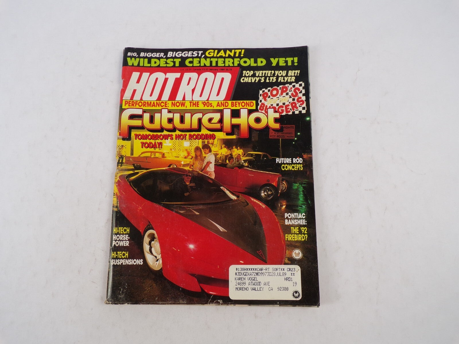 July 1988 Hot Rodding Magazine Future Hot Wildest Centerfold Yet! Biggest, Gian