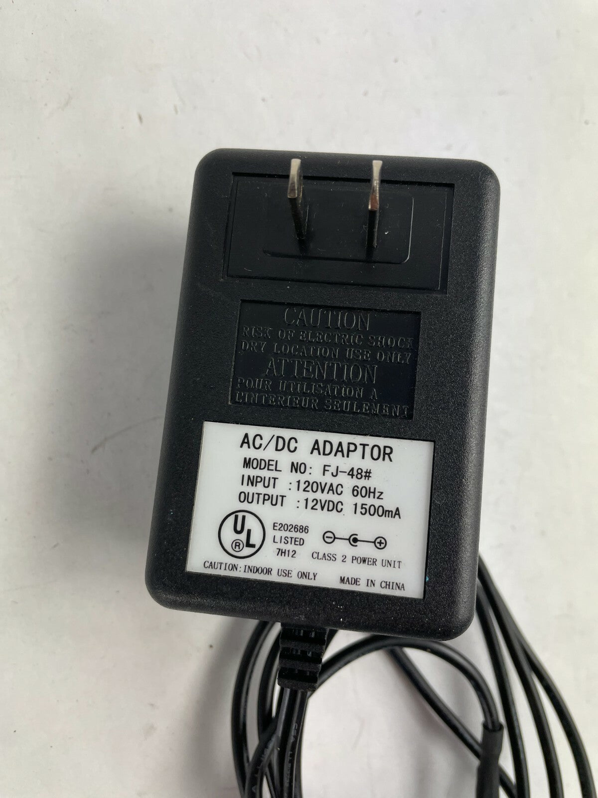 Genuine Ac Adapter FJ-48 Output 12 VDC 1500 mA Power Supply Adapter A77