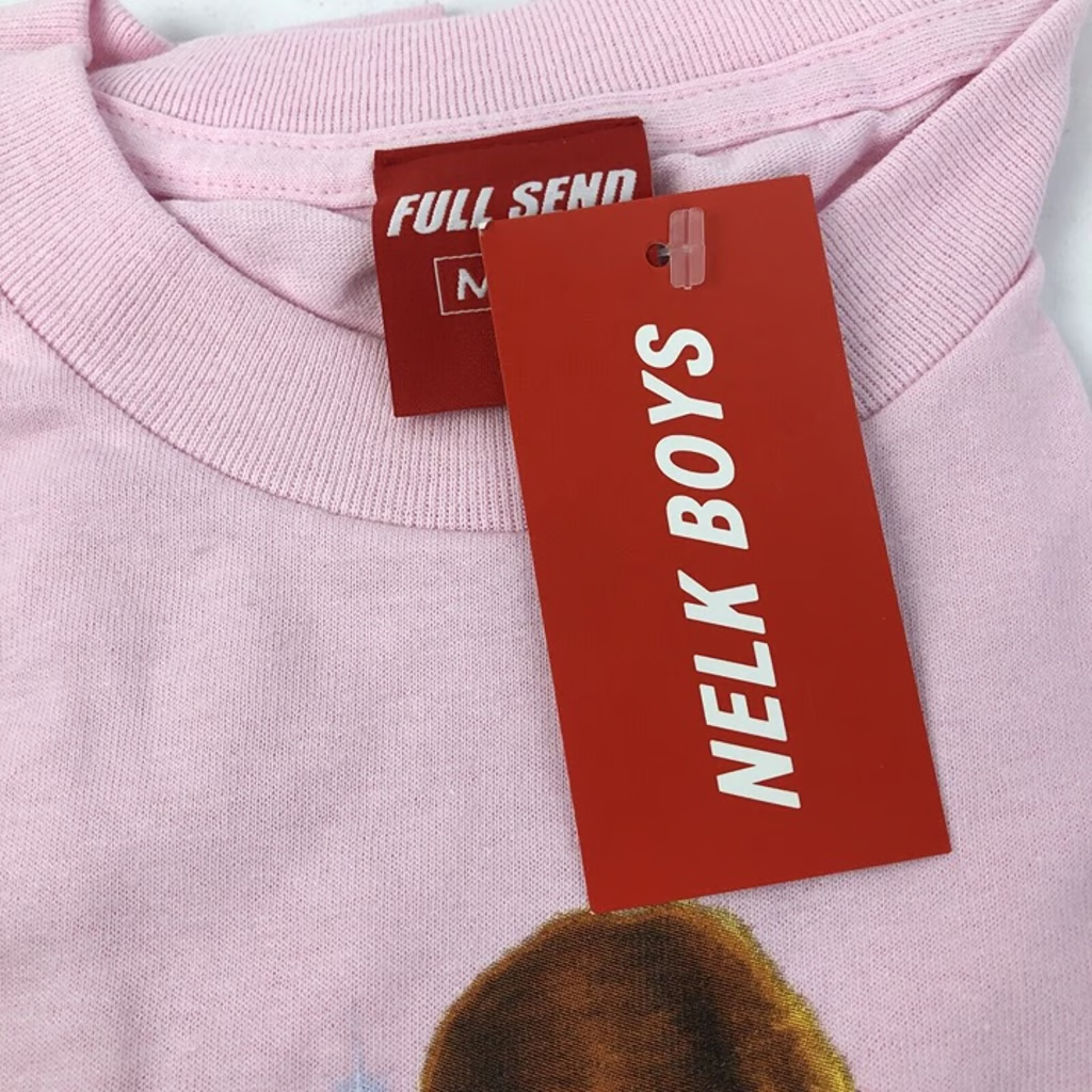Nelk Boys New Short Sleeve Shirt Mens Pink Medium Born Sender NWT Full Send RARE