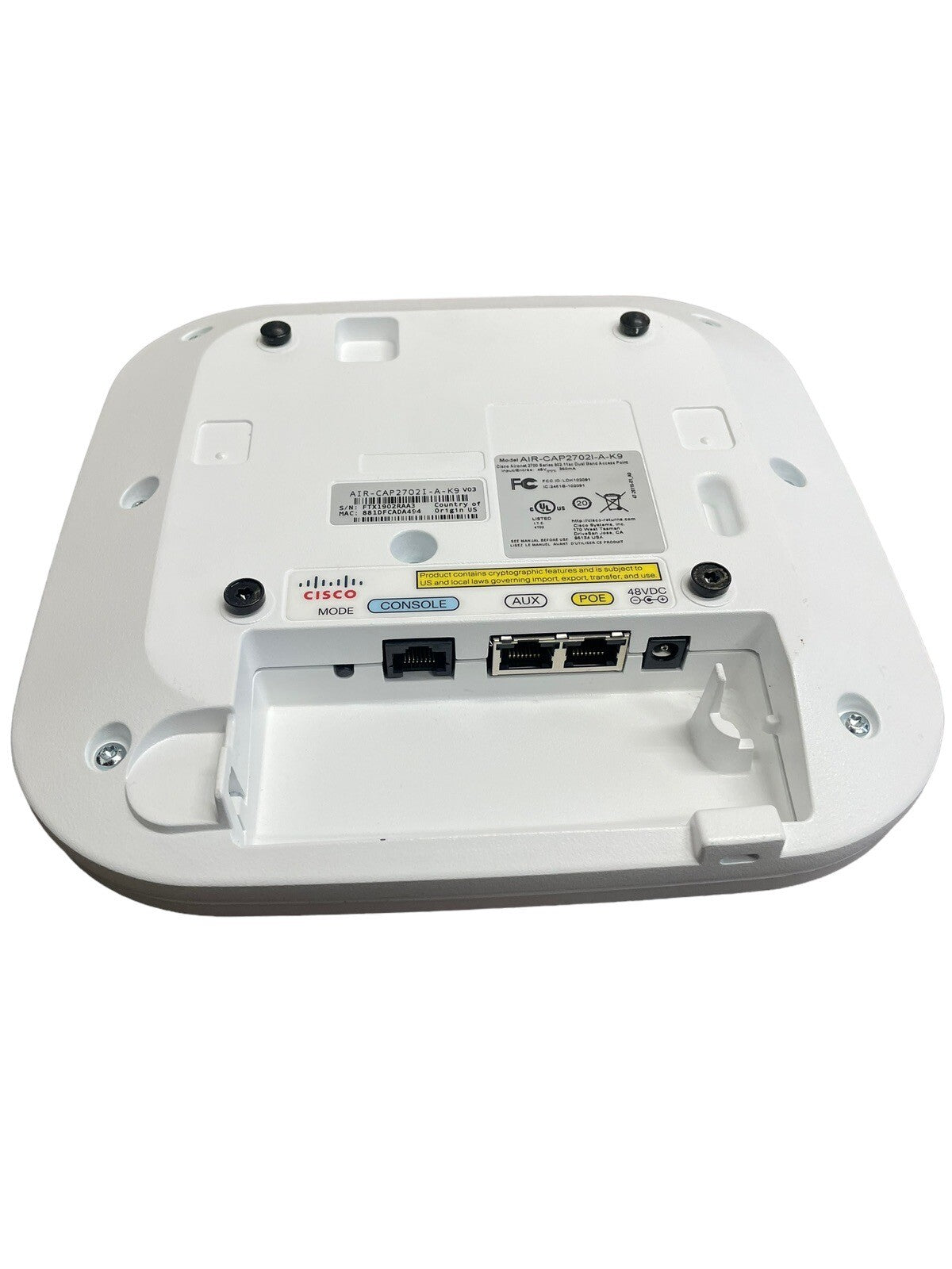 Cisco AIR-CAP2702i-A-K9 PoE Aironet 2700 Wireless Access Point Controller-Based