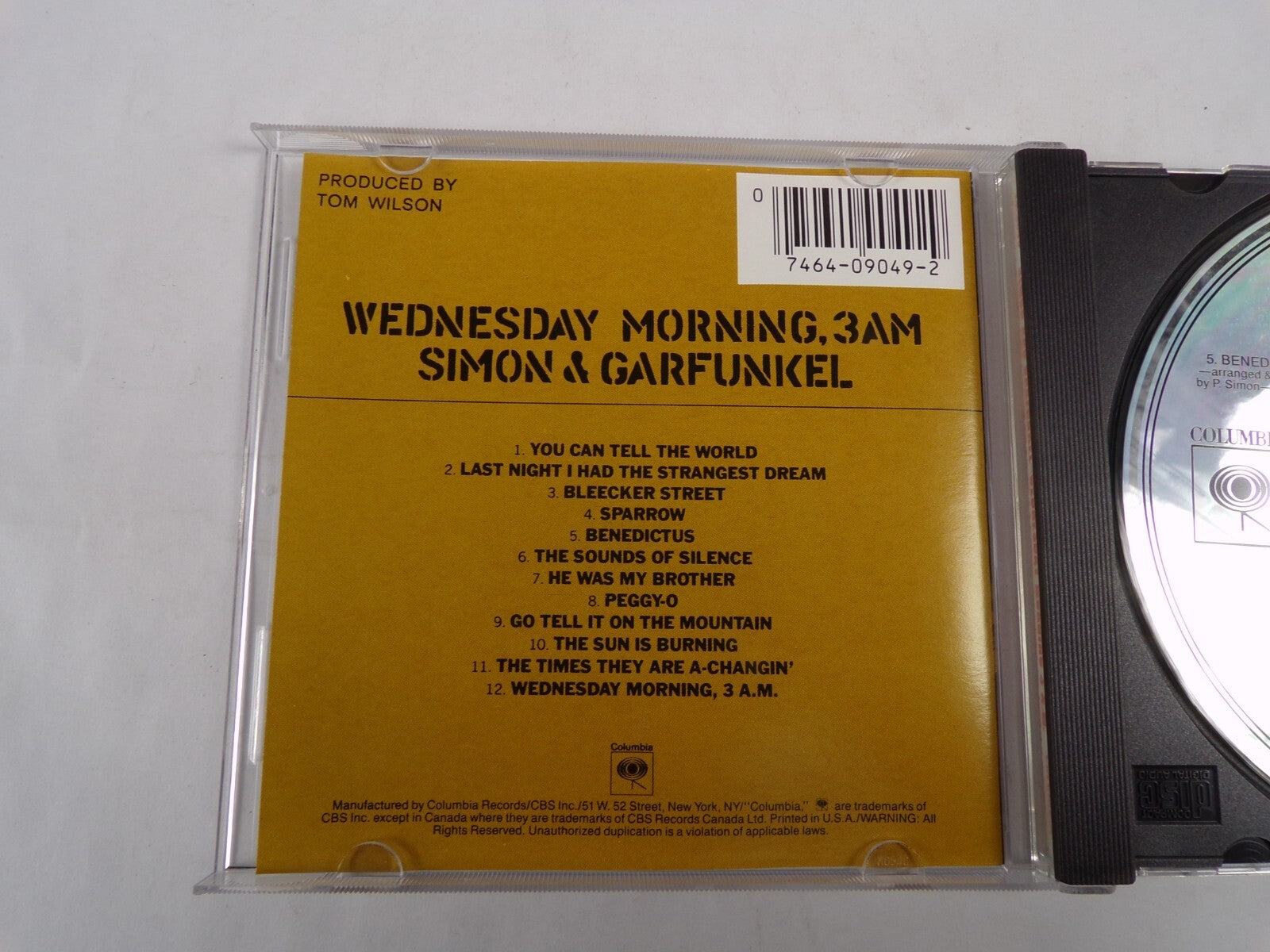 Wednesday Morning 3 Am Simon & Garfunkel You Can Tell The World Sparrow CD#55