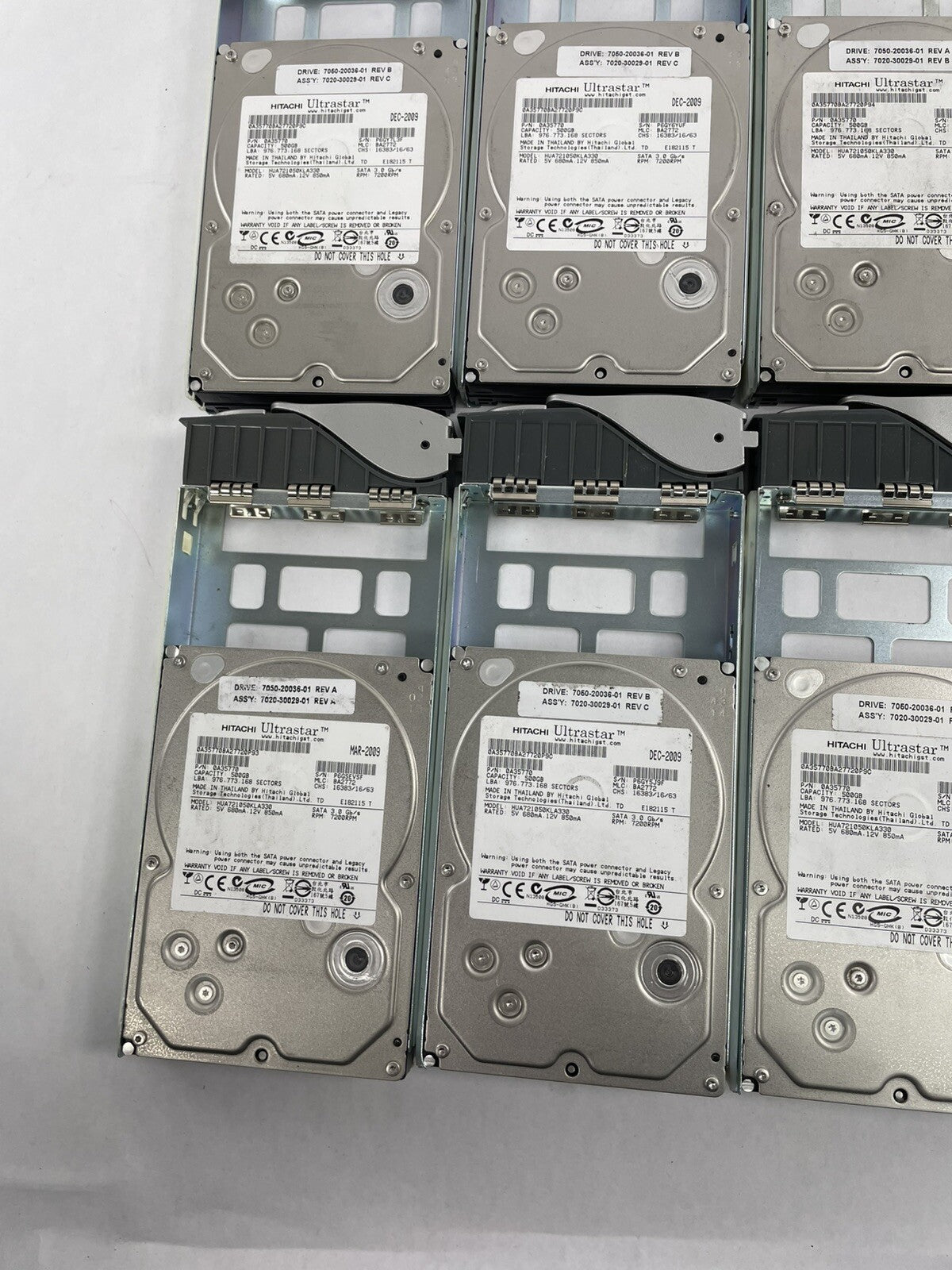 Lot of 15 Hitachi Ultrastar 500GB Desktop HDD 3.5" SATA 7200 RPM 16MB Cache