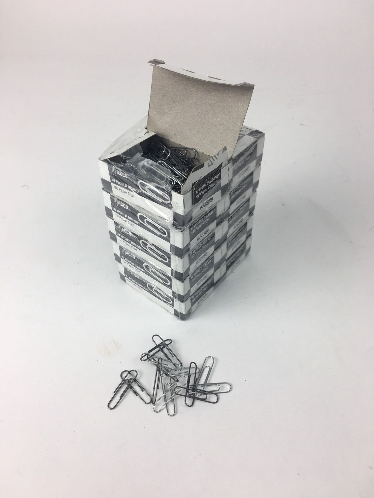 ACCO Paper Clips Smooth Finish No.1 Silver 100 each box lot of 10 boxes NEW