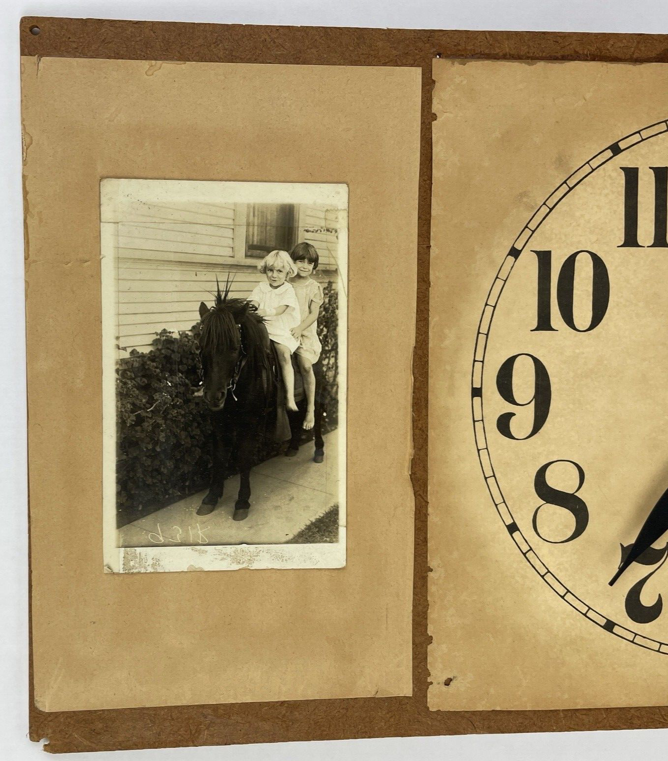 Creepy Hanging Wall Clock By WOOD WOULD Inc. Antique Children Photos 1 of 1