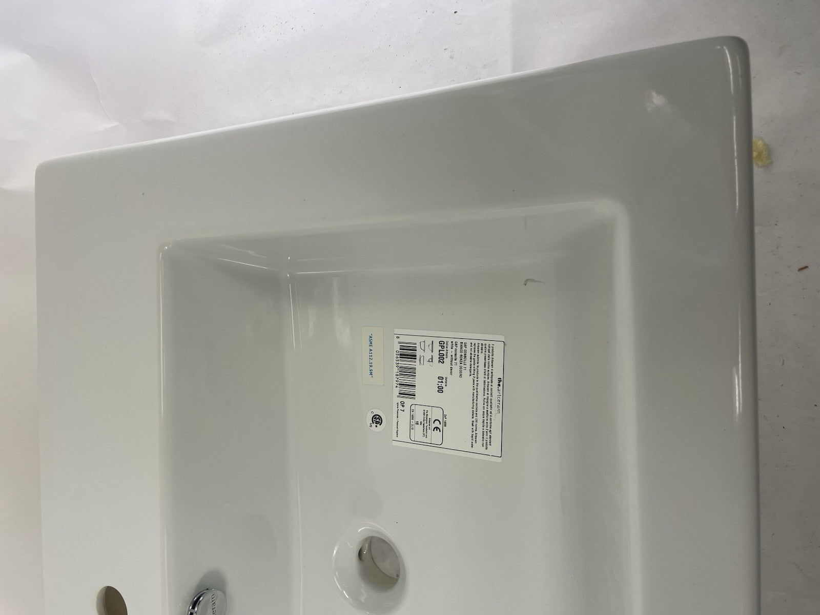 Artceram GAP 71 GPL002 Encased Sink 71 x 51 Glossy White Bathroom Water Basin