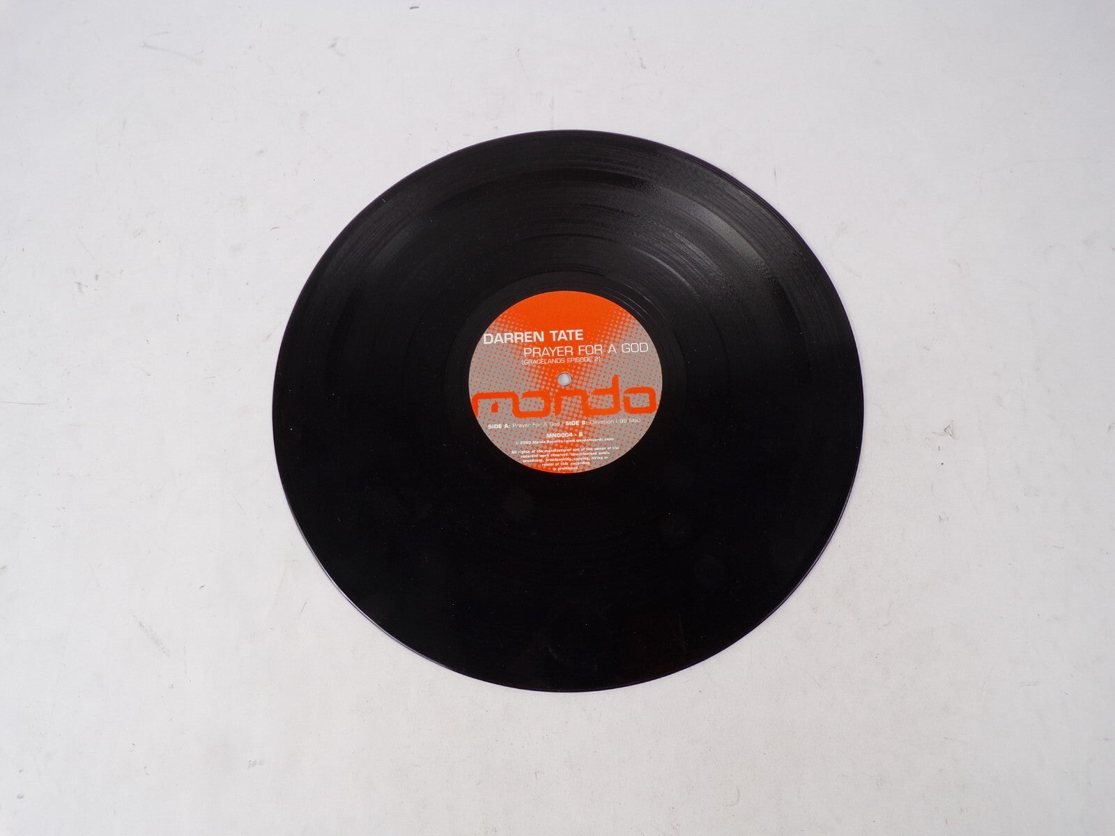 Darren Tate Prayer For A God Gracelands "Elevation 99 Mix" Vinyl Record