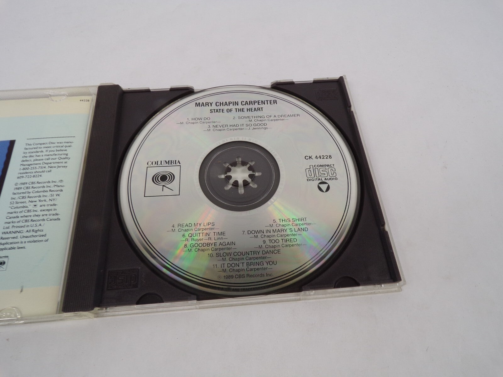 Mary Chapin Carpenter State of the Heart Never Had It So Good Too Tired CD#63