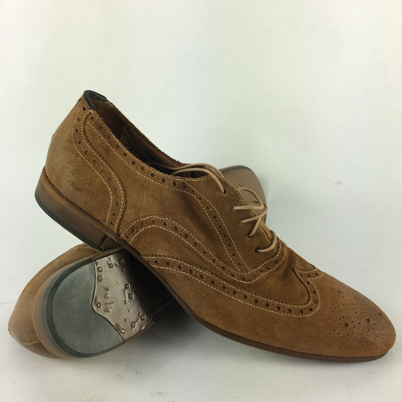 Genuine Paul Smith Stylish Brogue Style Brown Shoes for Men Size 9 1⁄2