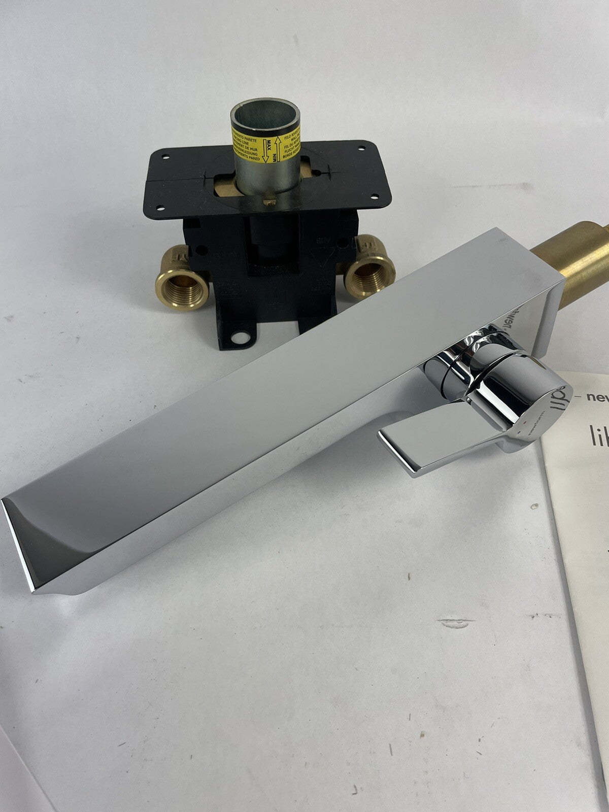 Newform Libera 65732 CH polished chrome wall mounted single lever basin mixer faucet
