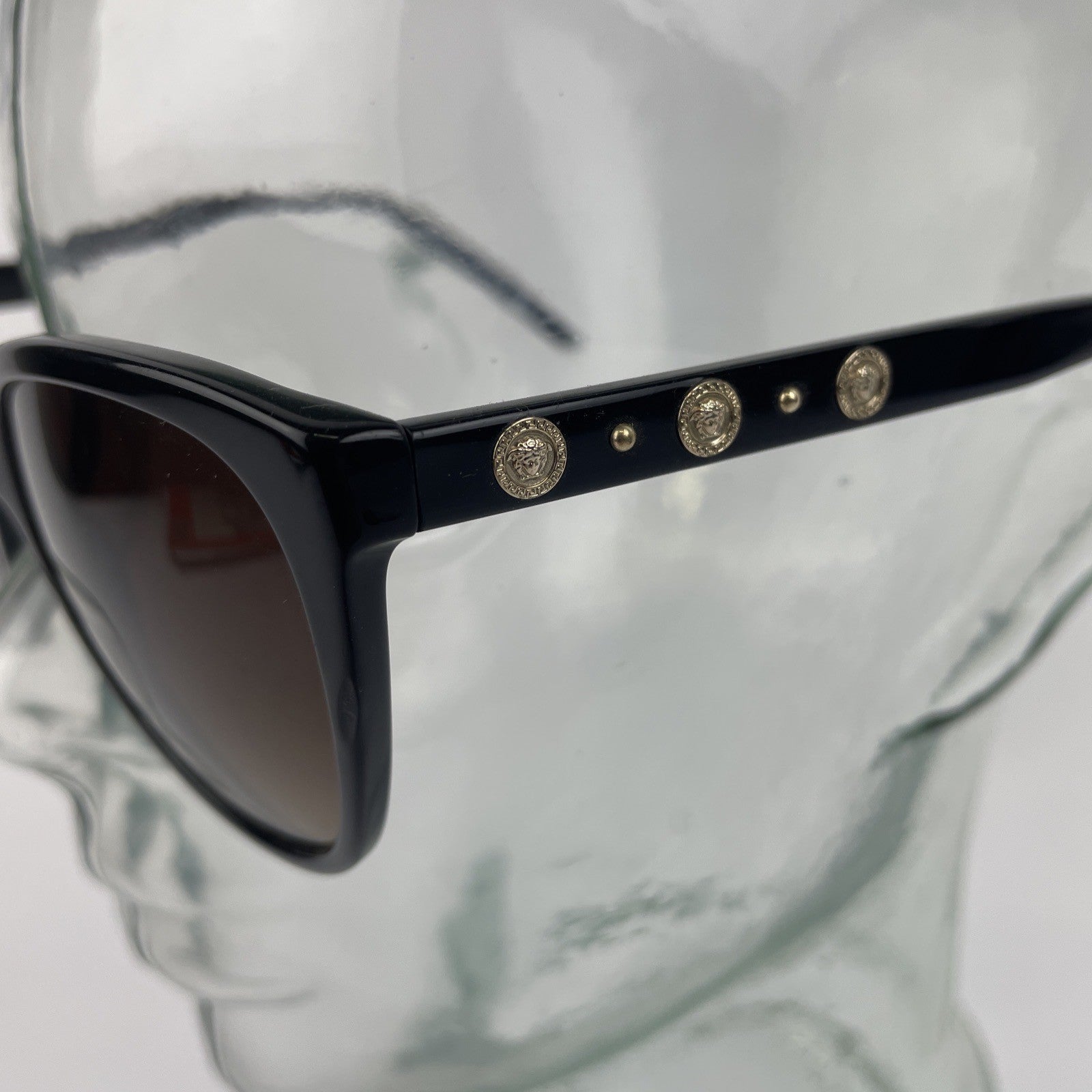 Versace Mod. 4281 GB 1/13 57 17 140 3N Black Frame Brown Lens Sunglasses Italy