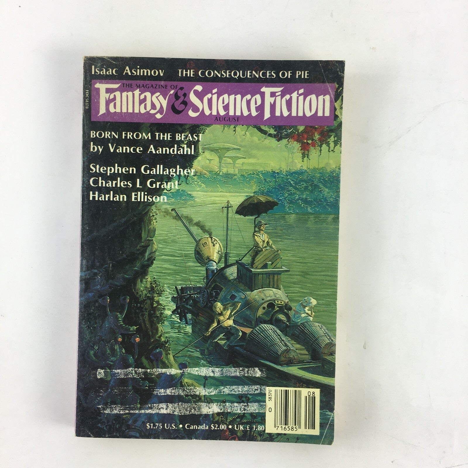 August Fantasy&Science Fiction Magazine Born From the Beast by Vance Aandahl