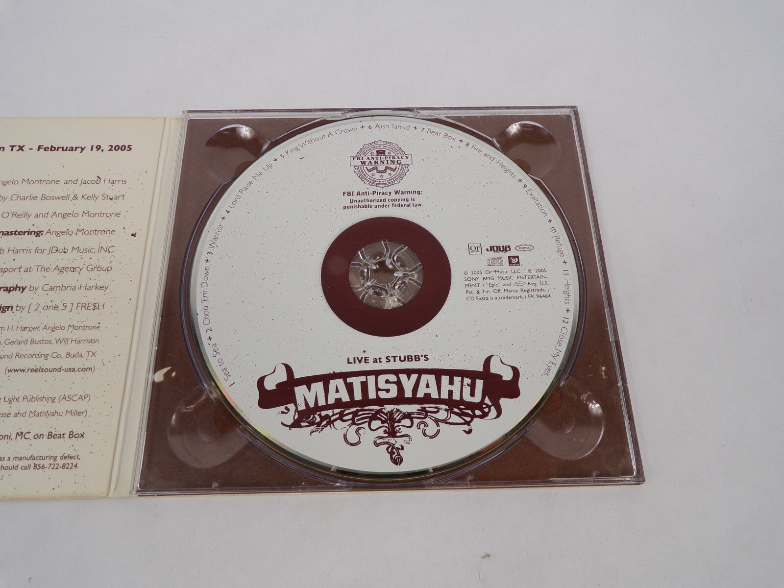 Matisyahu Live At Stubb's Sea To Sea Chop 'Em Down Warnor Lord Raise Me Up CD#63