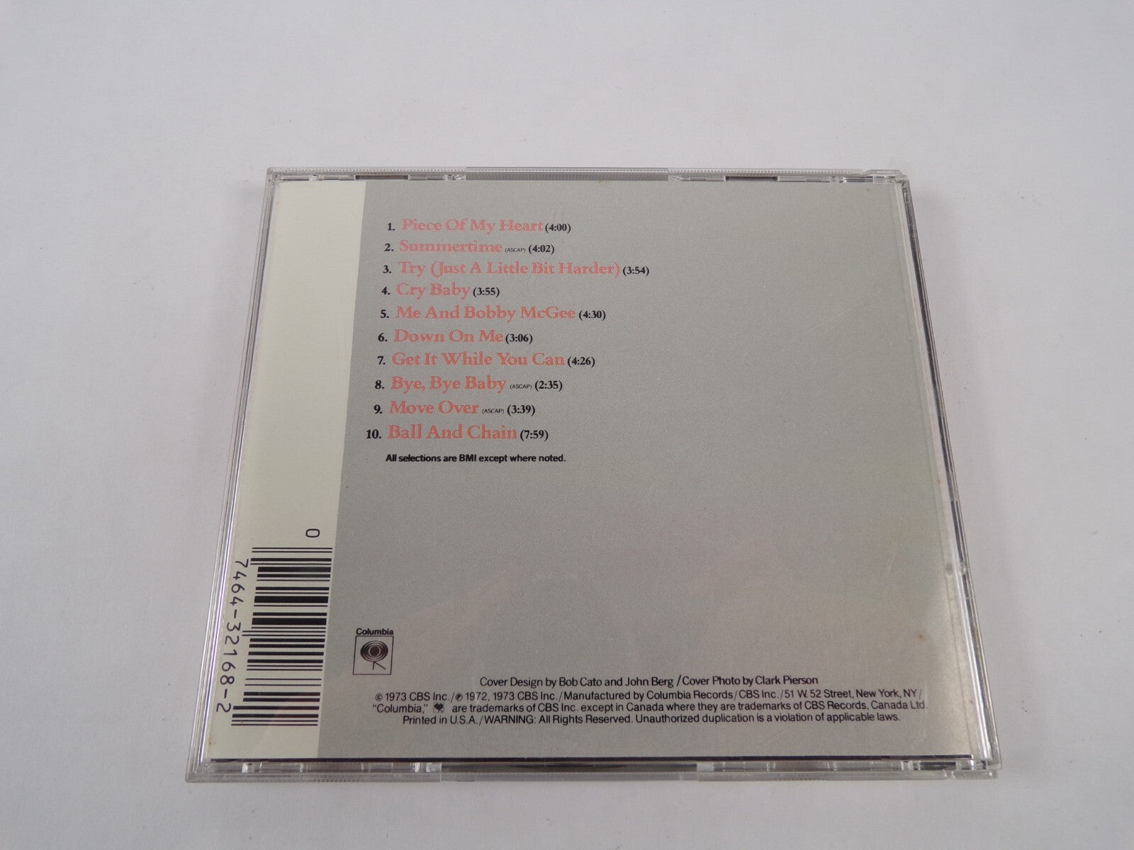 Janis Joplin's Greatest Hits Swmmnertime Ball And Chain Move Over Gry Baby CD#12
