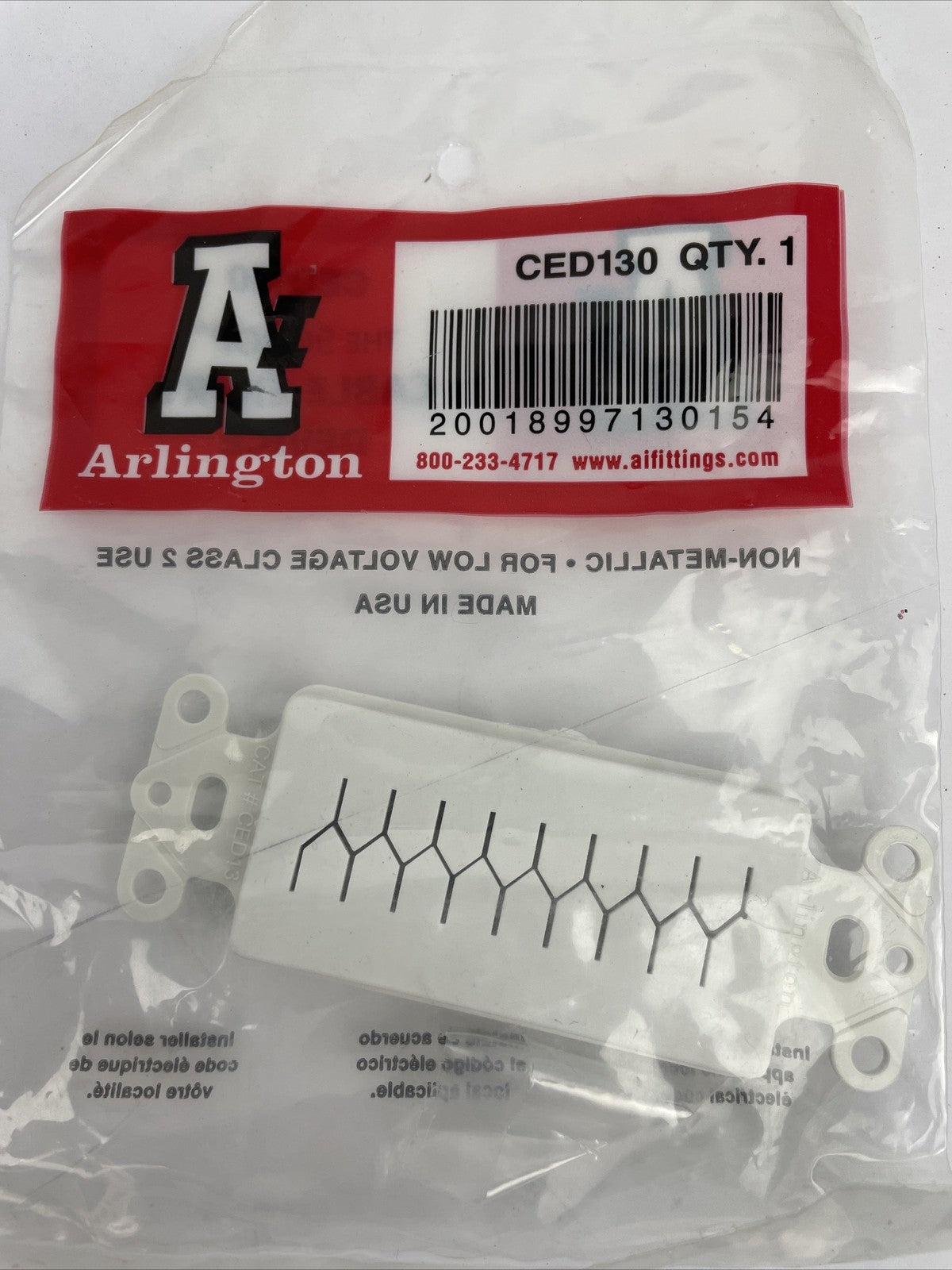 Arlington CED130 Decora-Type Cable Entry Device w/ Slotted Cover