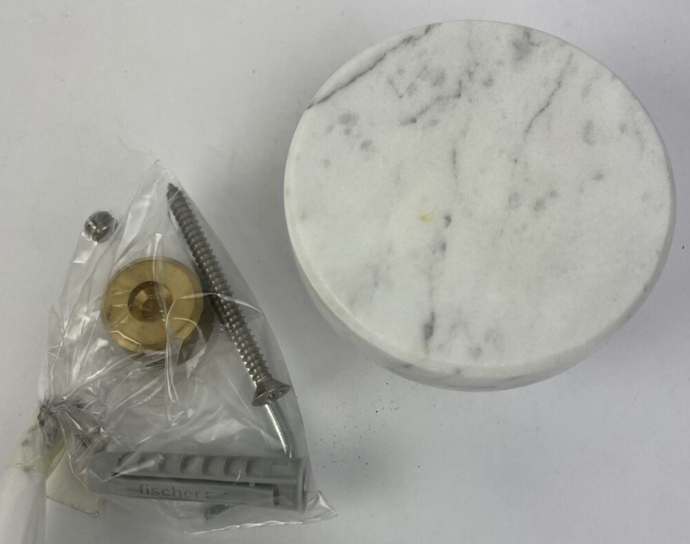 OEM Aquabrass Marmo Shower Towel Hook CC08BC Chrome w Carrara Marble