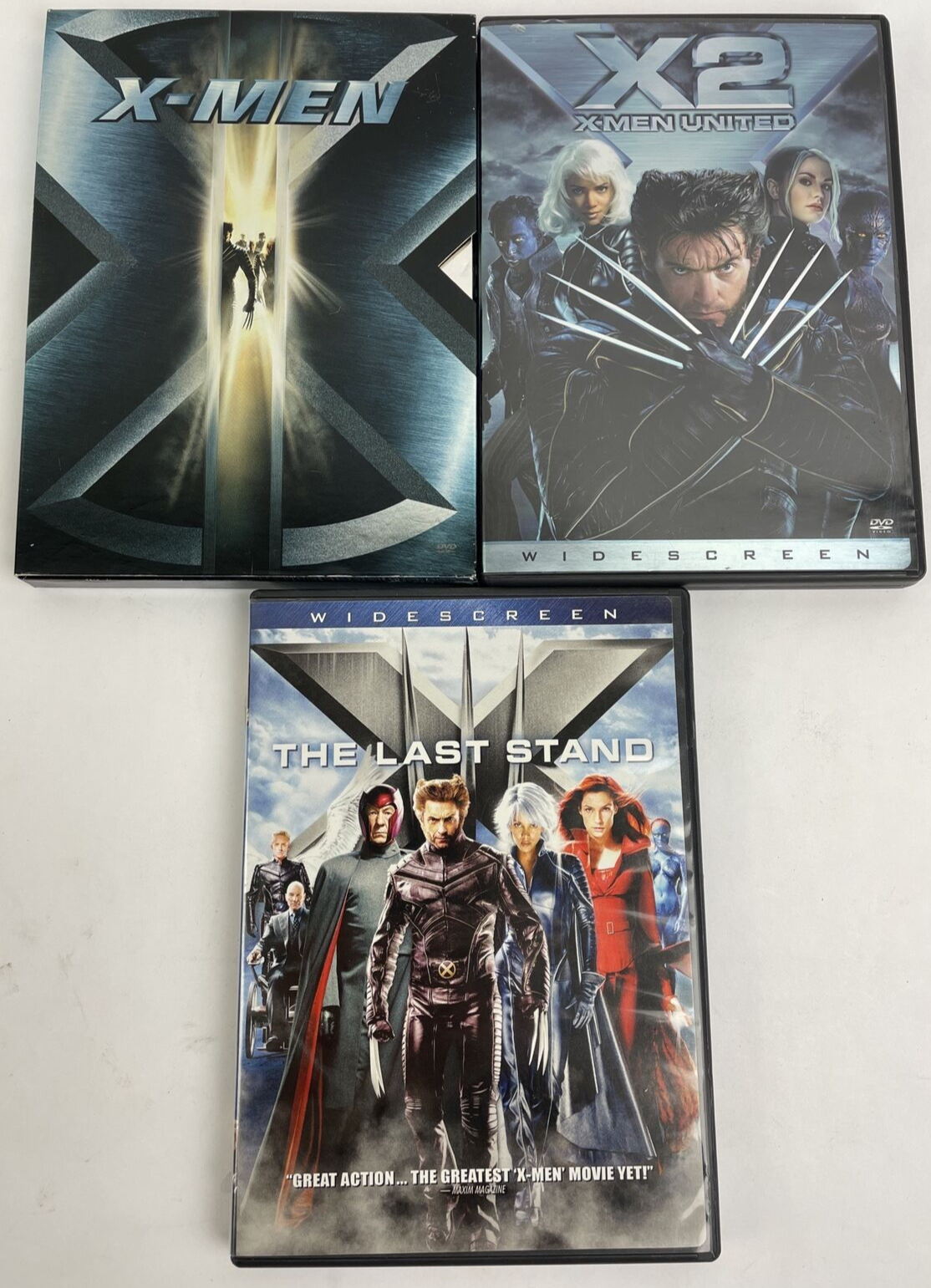LOT OF 3 x DVD's X-MEN, UNITED, The Last Stand TRILOGY DVD Video DIGITAL SET