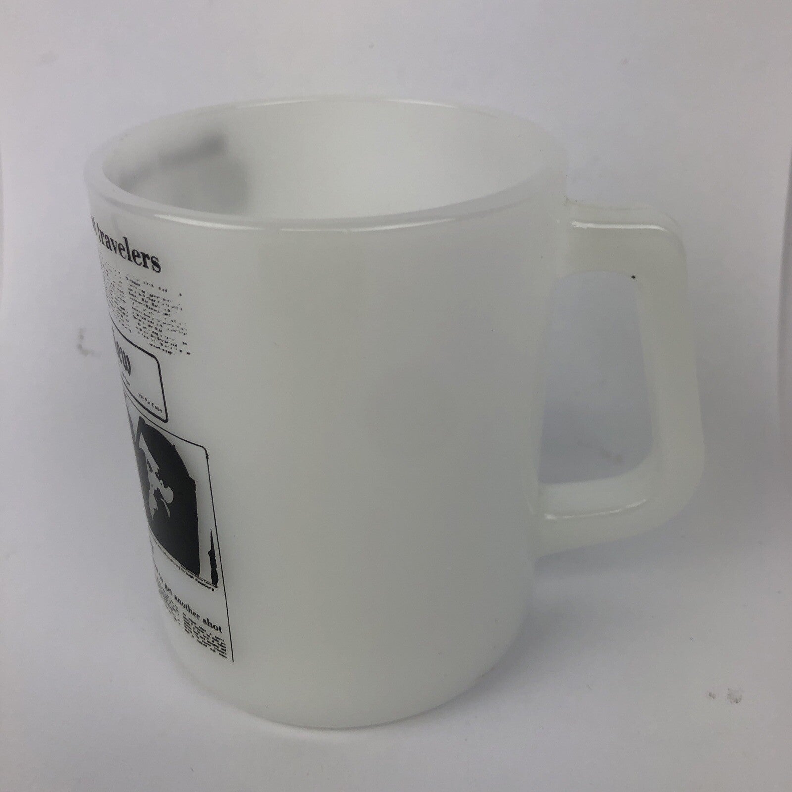 Vintage Federal Glass Milk Glass Mug Coffee Cup USA Midwest News Review Print