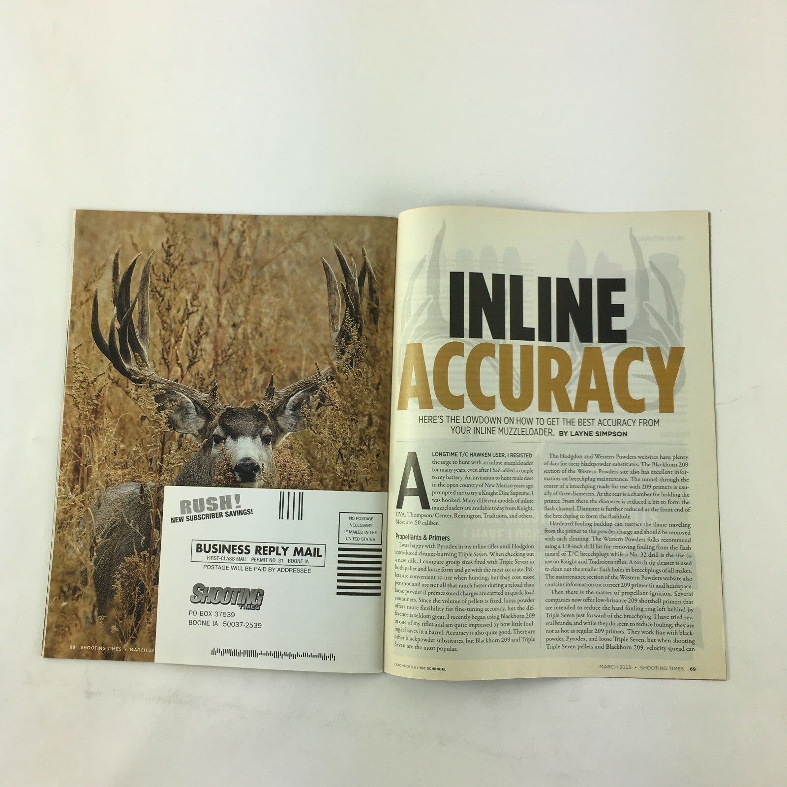 March 2015 Shooting Times Magazine Stevens Model 555 .44 Magnum Handloads AR-556