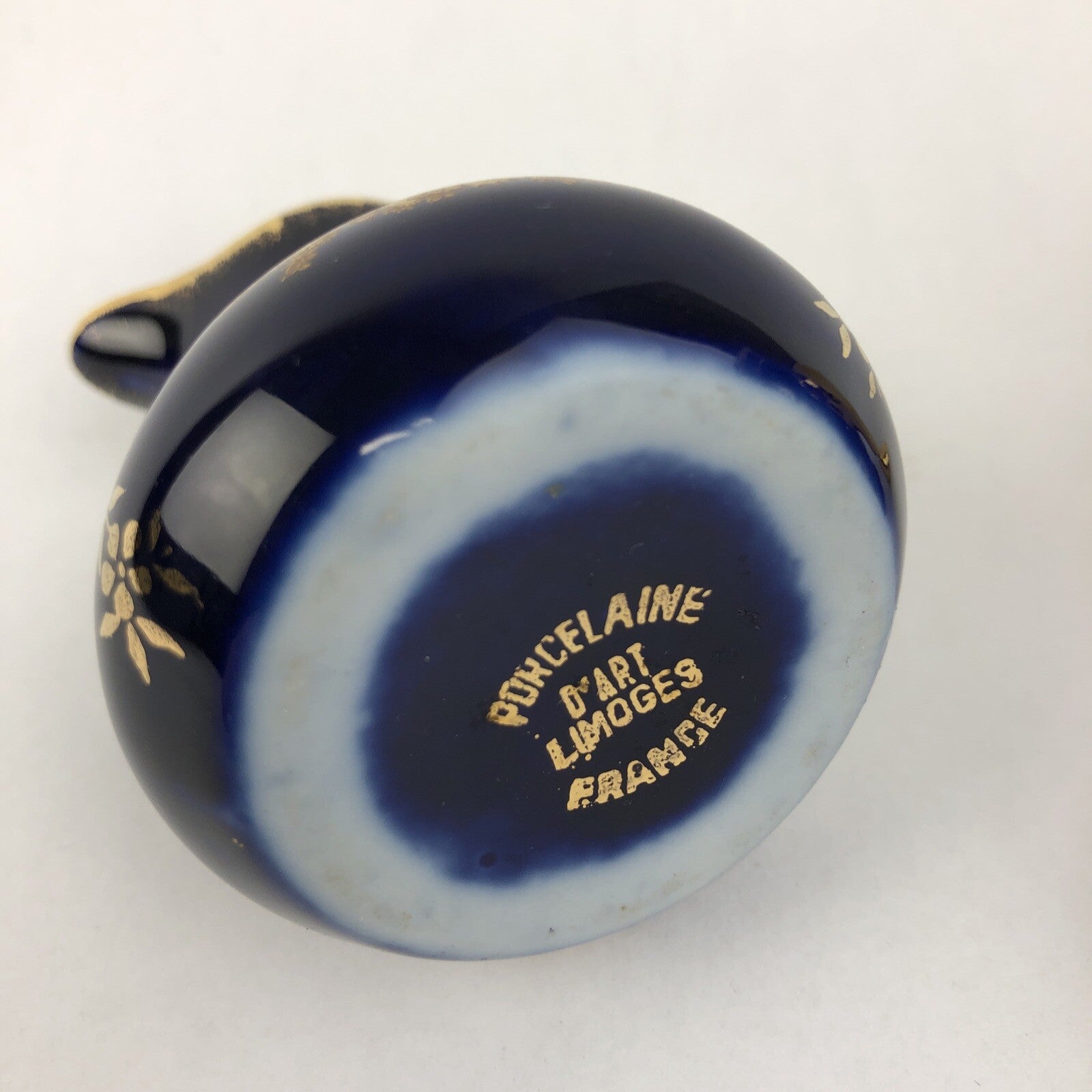2 x Limoges Cobalt Blue Gold Courting Couple Fragonard Signed Mini Pot 3.5" LOOK