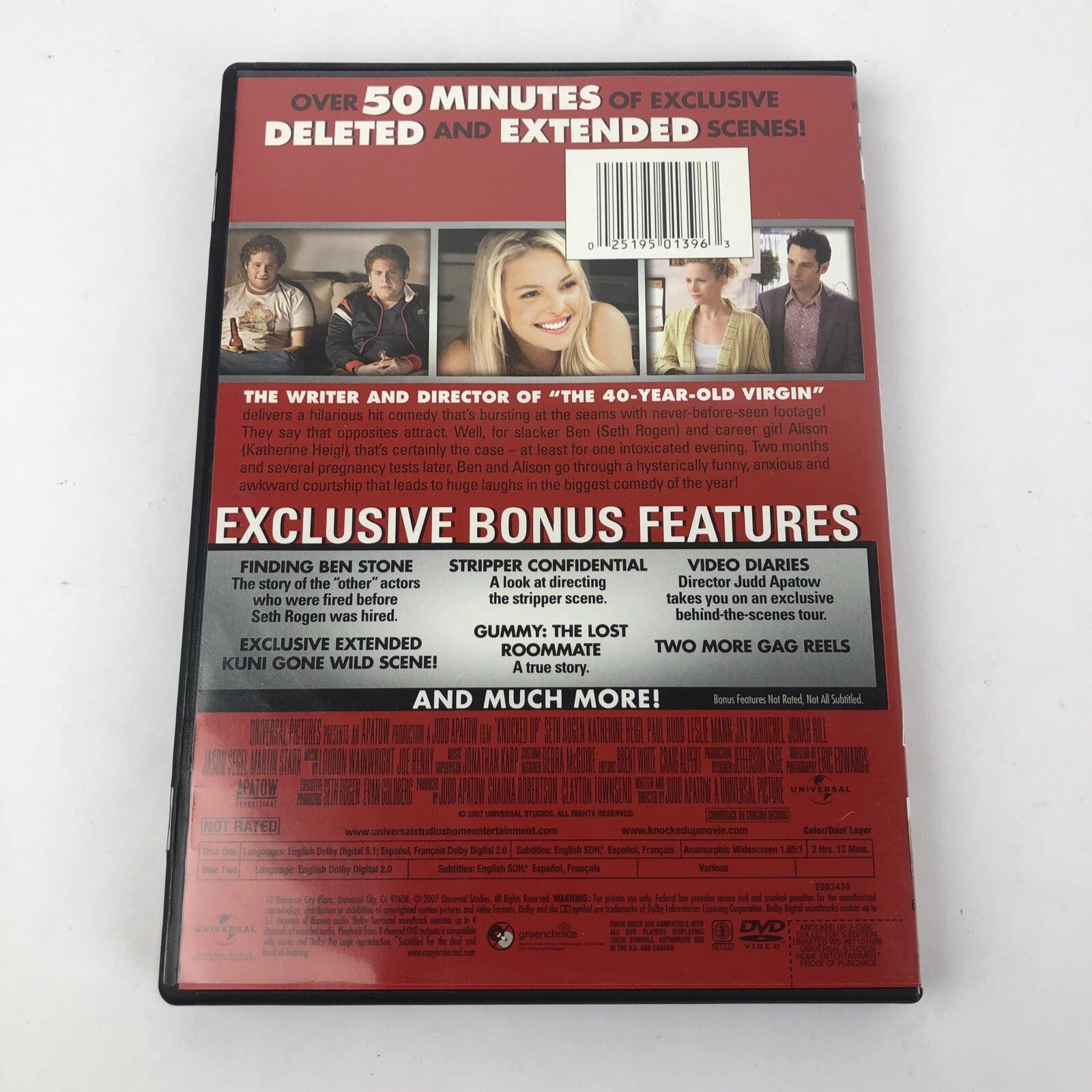 Knocked Up (Two-Disc Unrated Collector's Edition) - DVD - Mint Disc - Jay Baruc