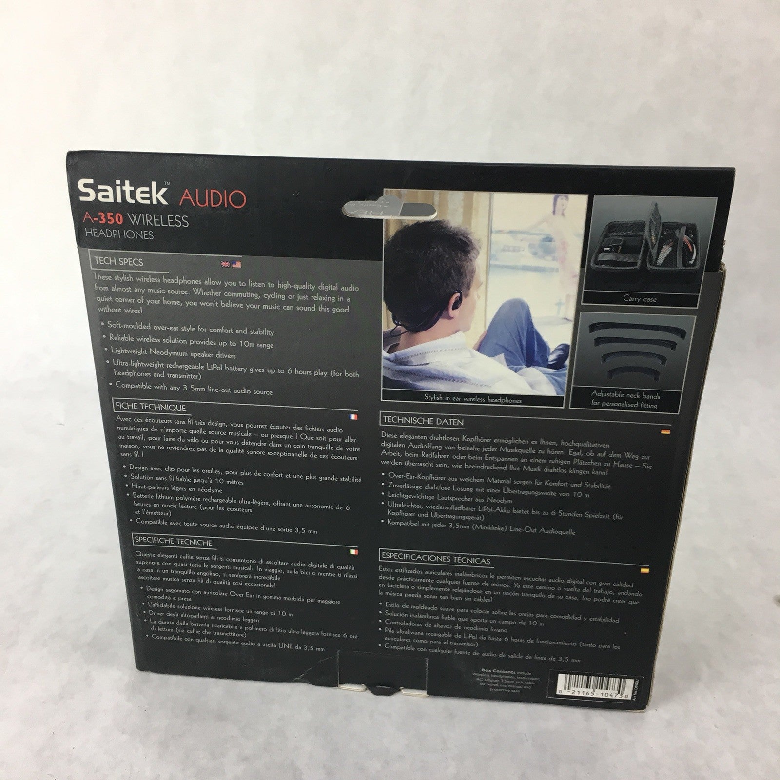 Saitek A-350 Neckband Wireless Headphones - Black