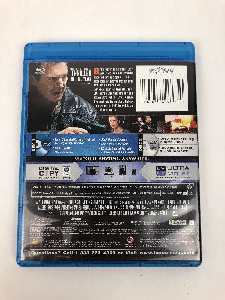 TAKEN 2 BLU-RAY+DVD+DIGITAL COPY+ULTRAVIOLET! UNRATED FSTSHP