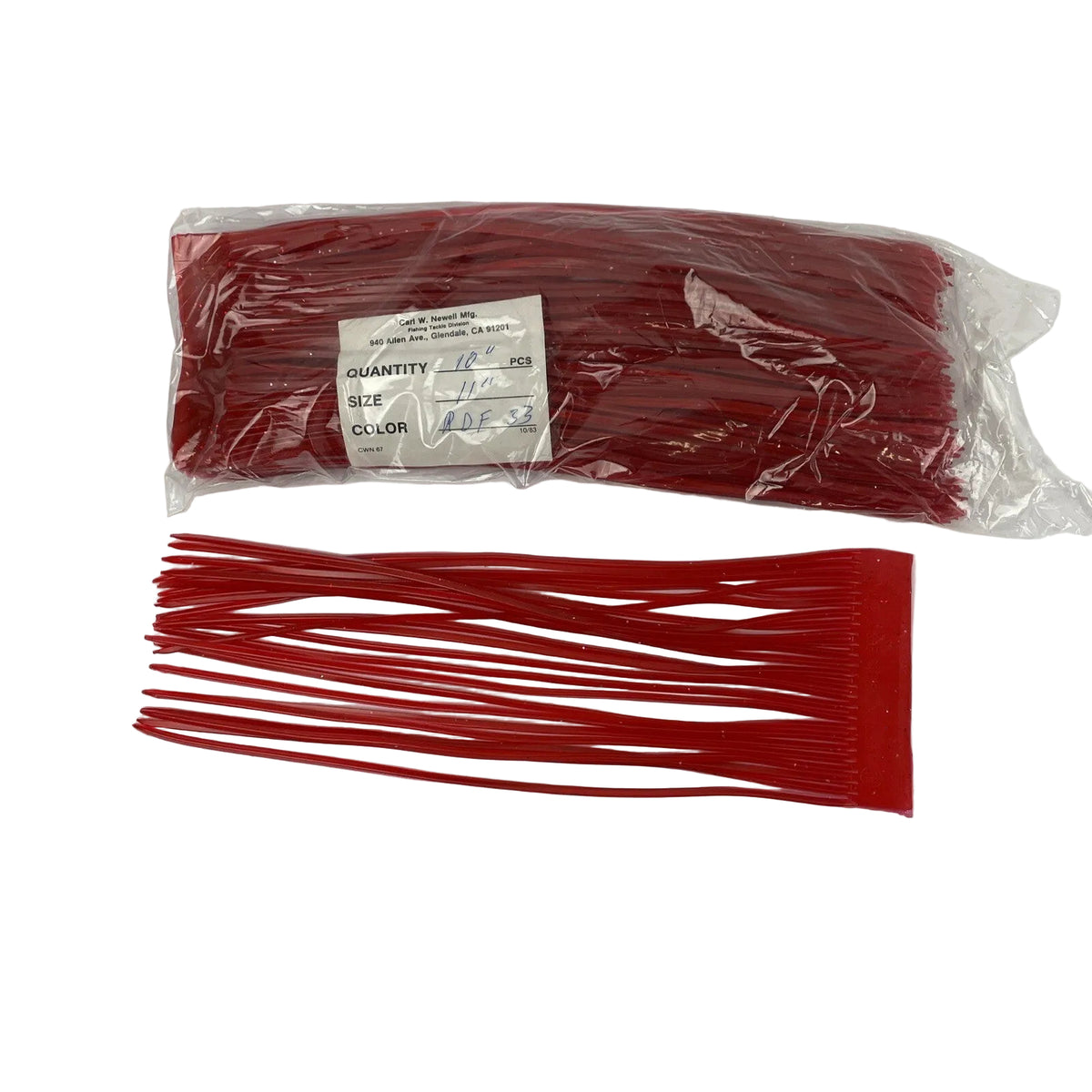 Newell MFG 10-pack offshore trolling fishing skirts red for tuna marlin and wahoo lures