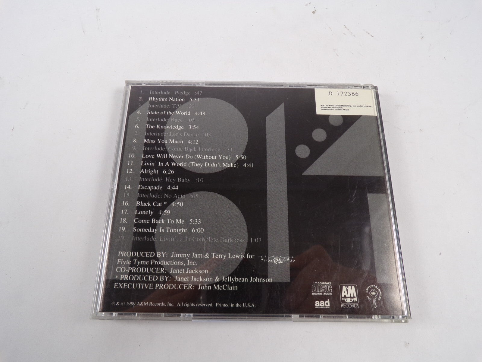 Janet Jackson's Rhythm Nation 1814 Escapade Black Cat Lonely Rhythm Nation CD#48