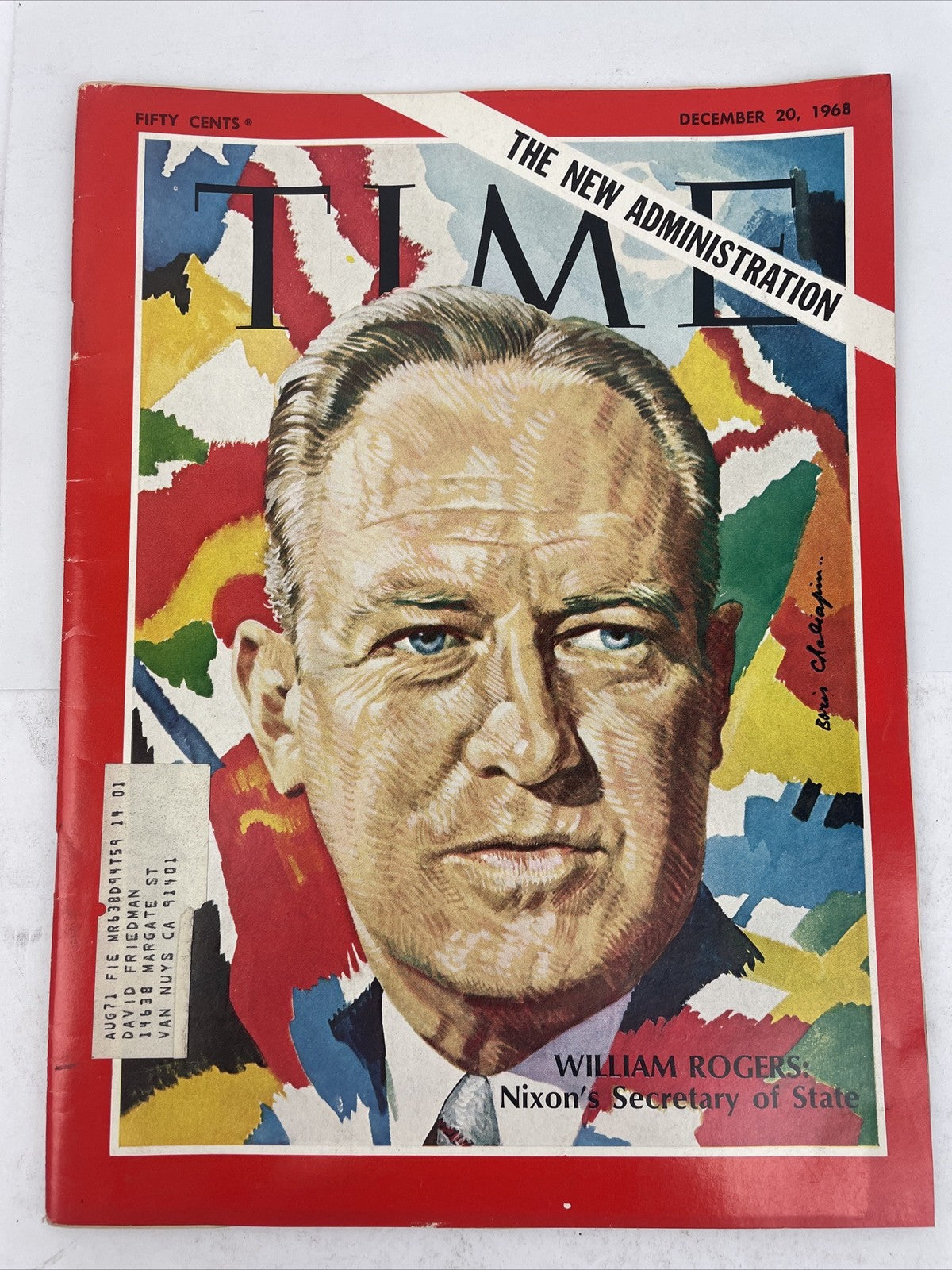Time Magazine December 20, 1968 William Pierce Rogers Secretary Of State Nixon
