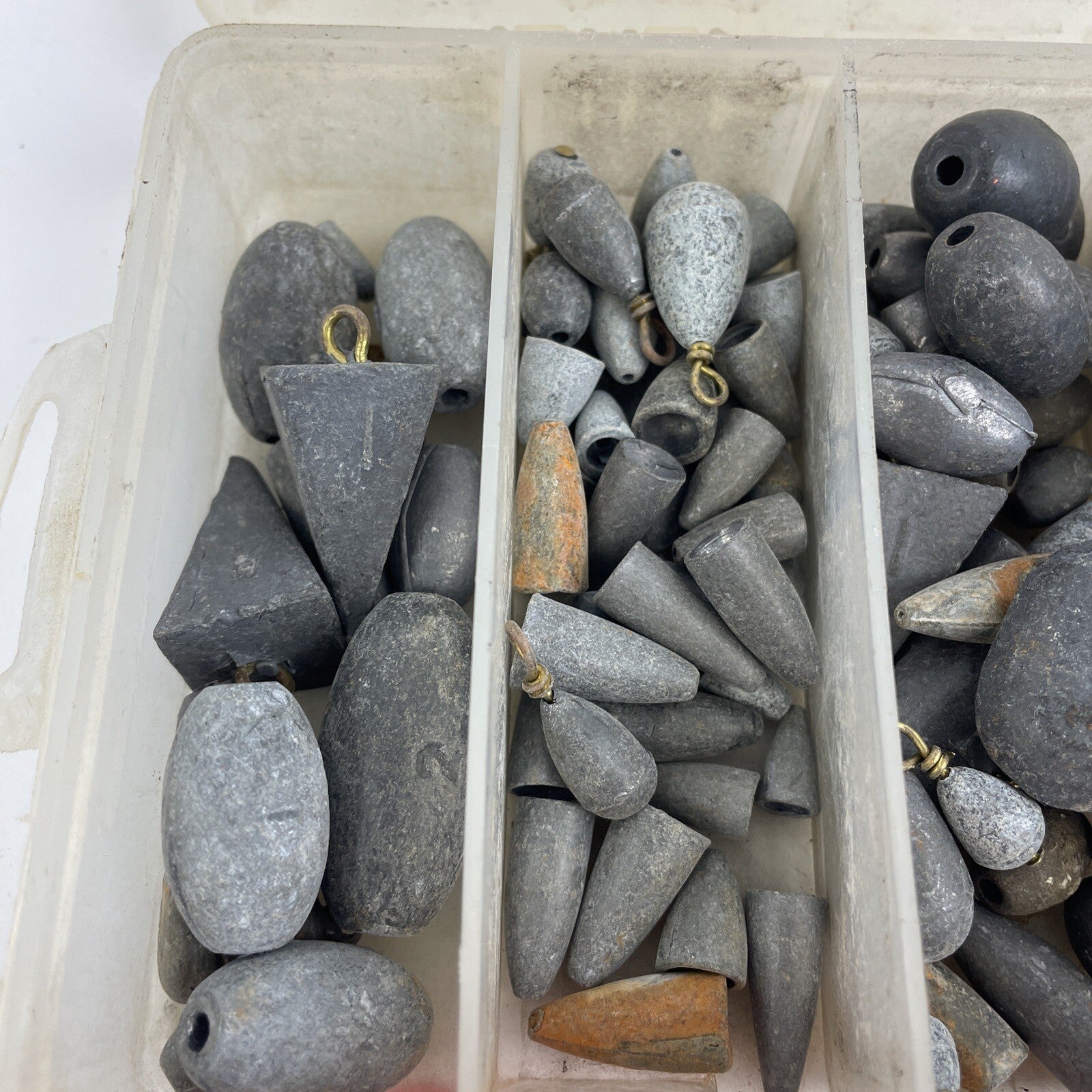 Vintage lot of 100 plus assorted lead fishing sinkers weighing 4.85 lbs for freshwater and saltwater fishing
