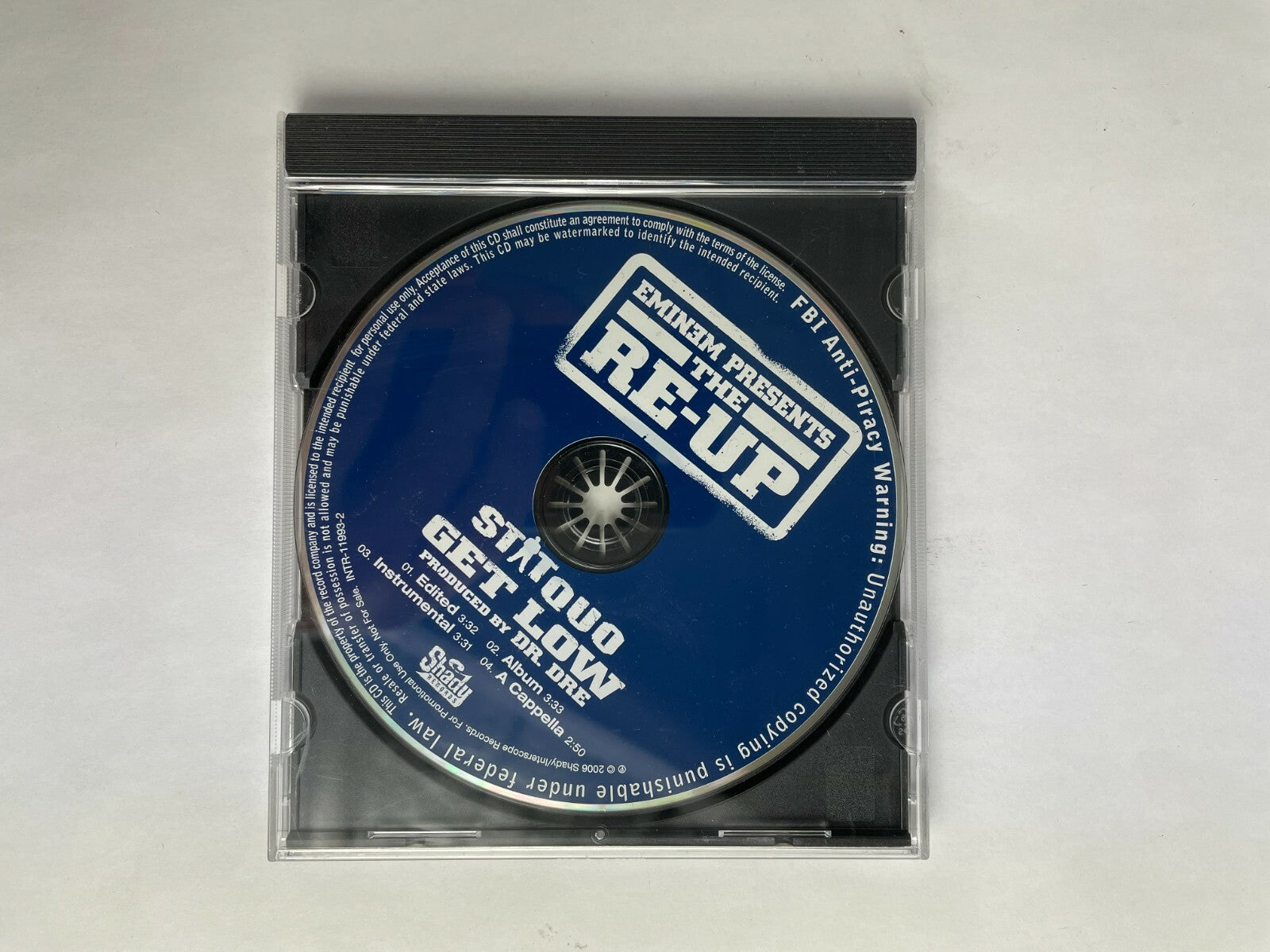 Eminem The RE-UP Statquo Get Low Dr.Dre A Cappella Disc Q12