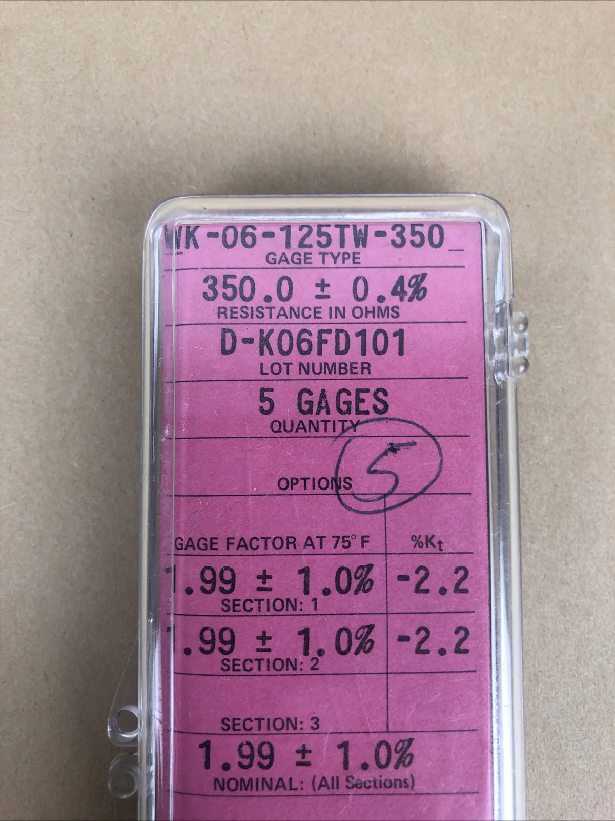 Micro Measurements Precision Strain Gage WK-06-125TW-350 - 5 pk gages NEW