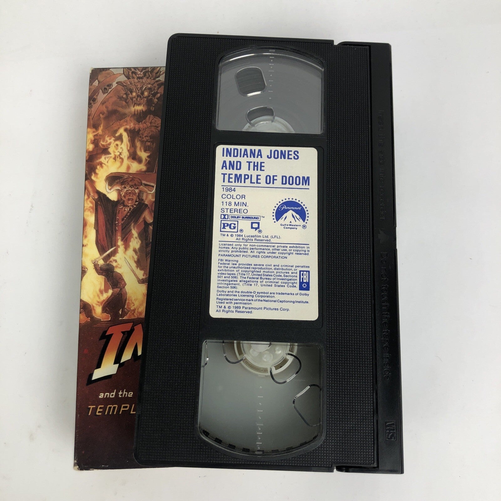 Indiana Jones and the Temple of Doom VHS Paramount Home Video Harrison Ford LOOK
