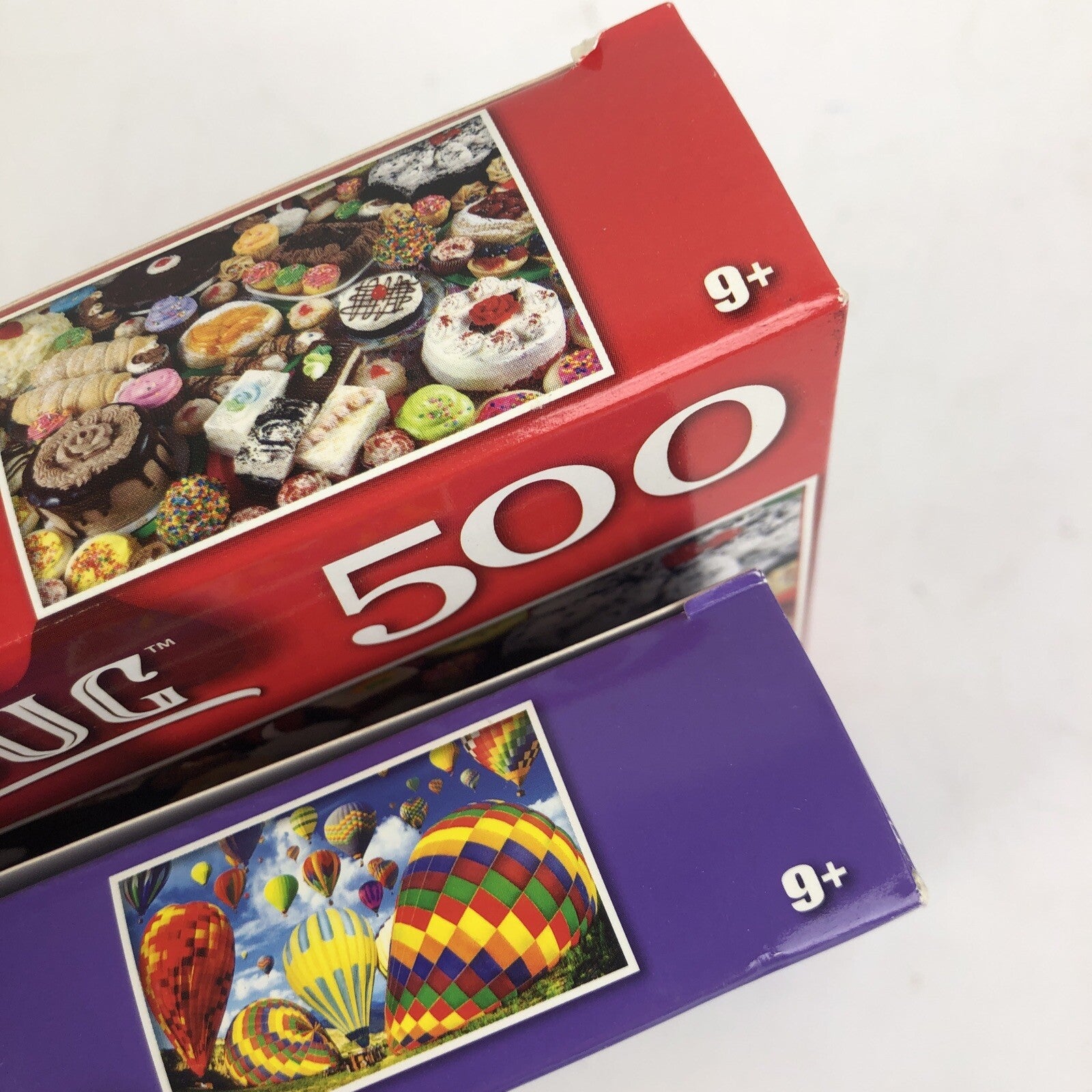 Lot of 2 CraZart PUZZLEBUG 300 500 Piece HOT AIR BALLOONS + Creamy Dreamy Cakes