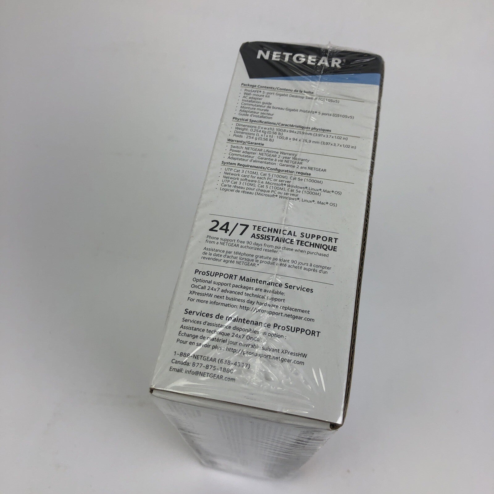 Netgear GS105 100-15898-01R9 5-Port Gigabit Switch Series New Sealed #K-2164