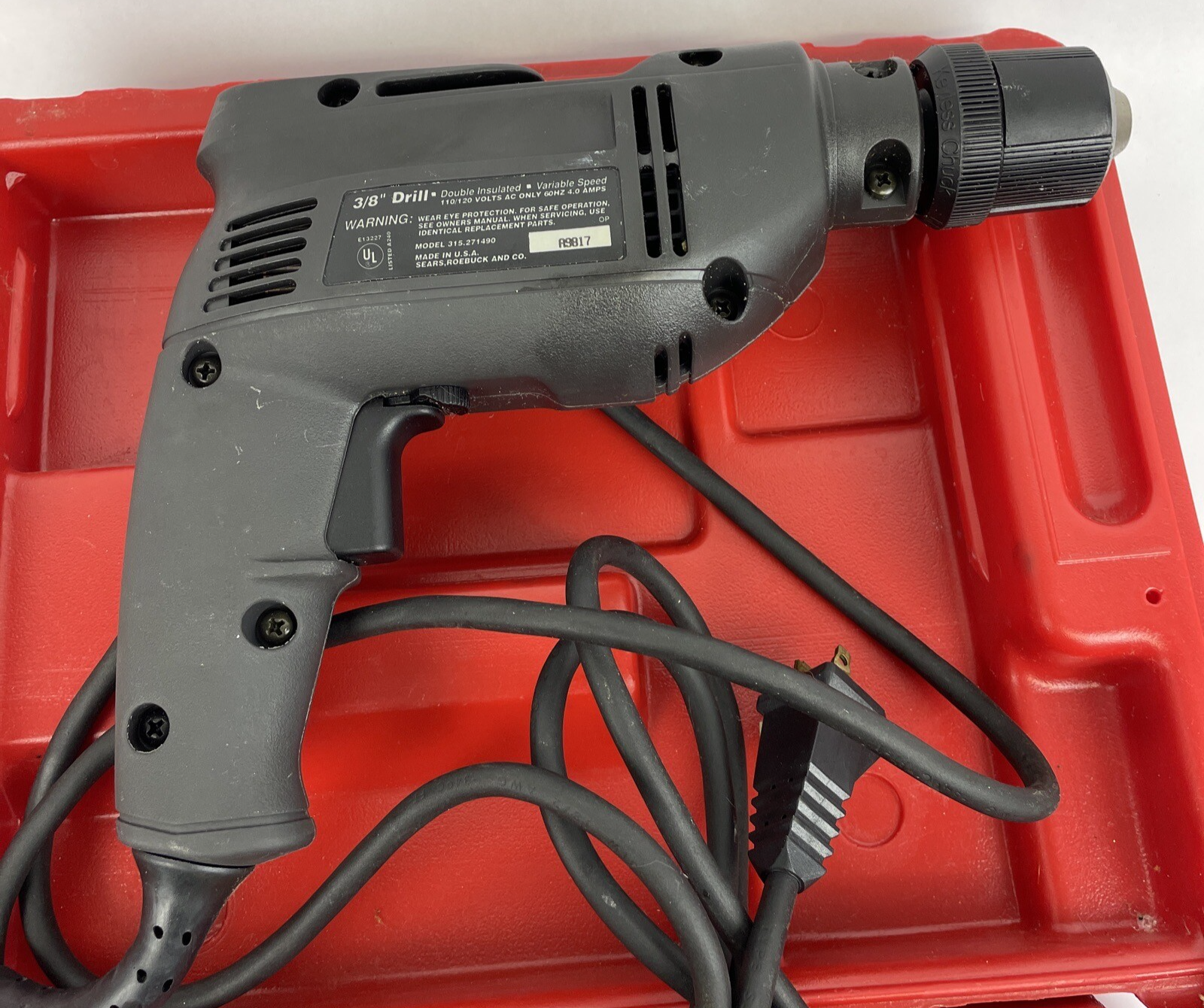 Sears / Craftsman Industrial 3/8” Variable Speed Drill Model - 315-281490 Works