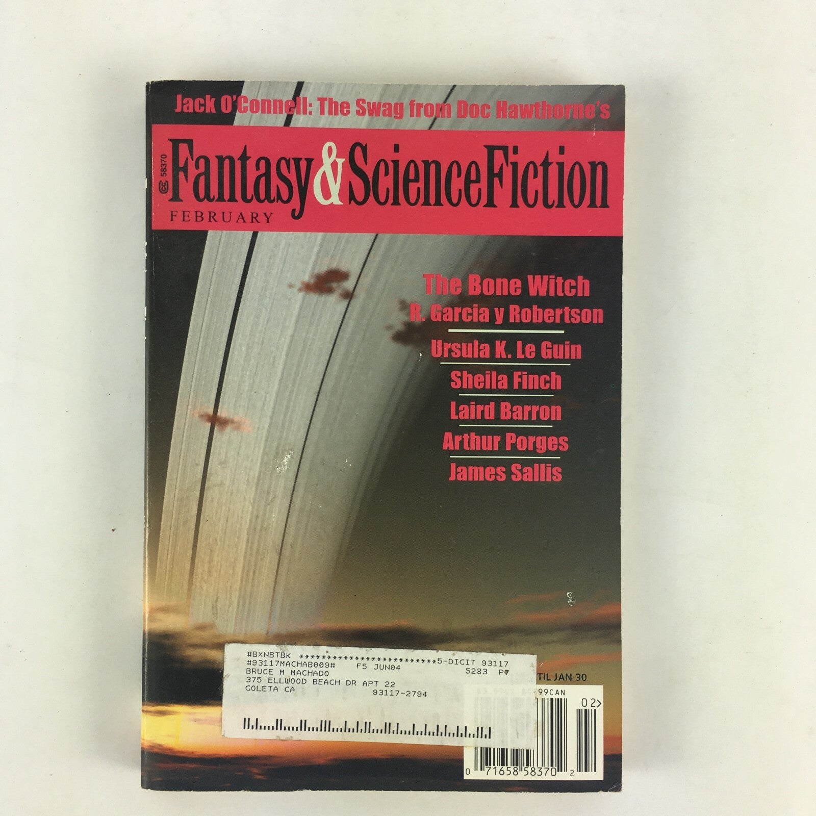 February Fantasy&Science Fiction The Bone Witch R.GarciayRobertson JackO'Connel
