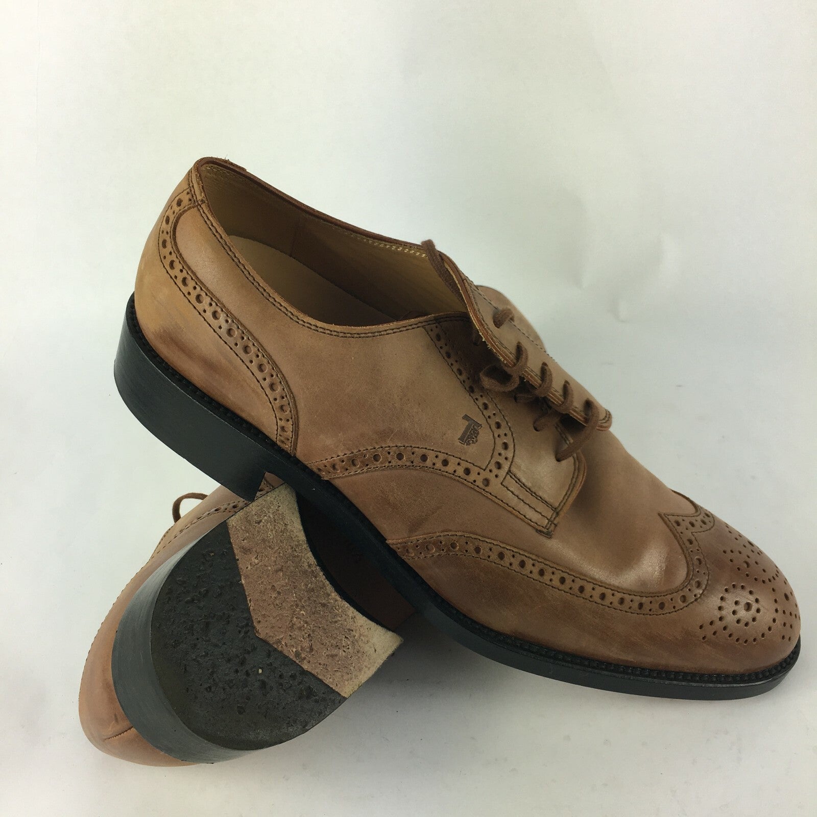 Genuine Tods's Italy Stylish Brogue Style Brown Shoes for Men Size 10½