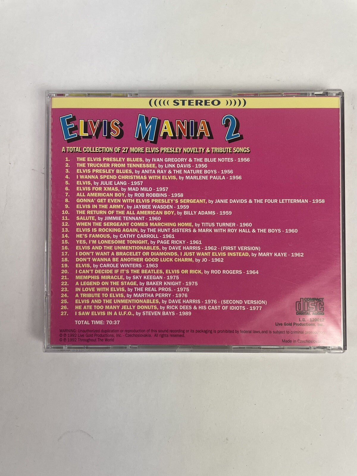 Elvis Mania 2 Tribute CD #8