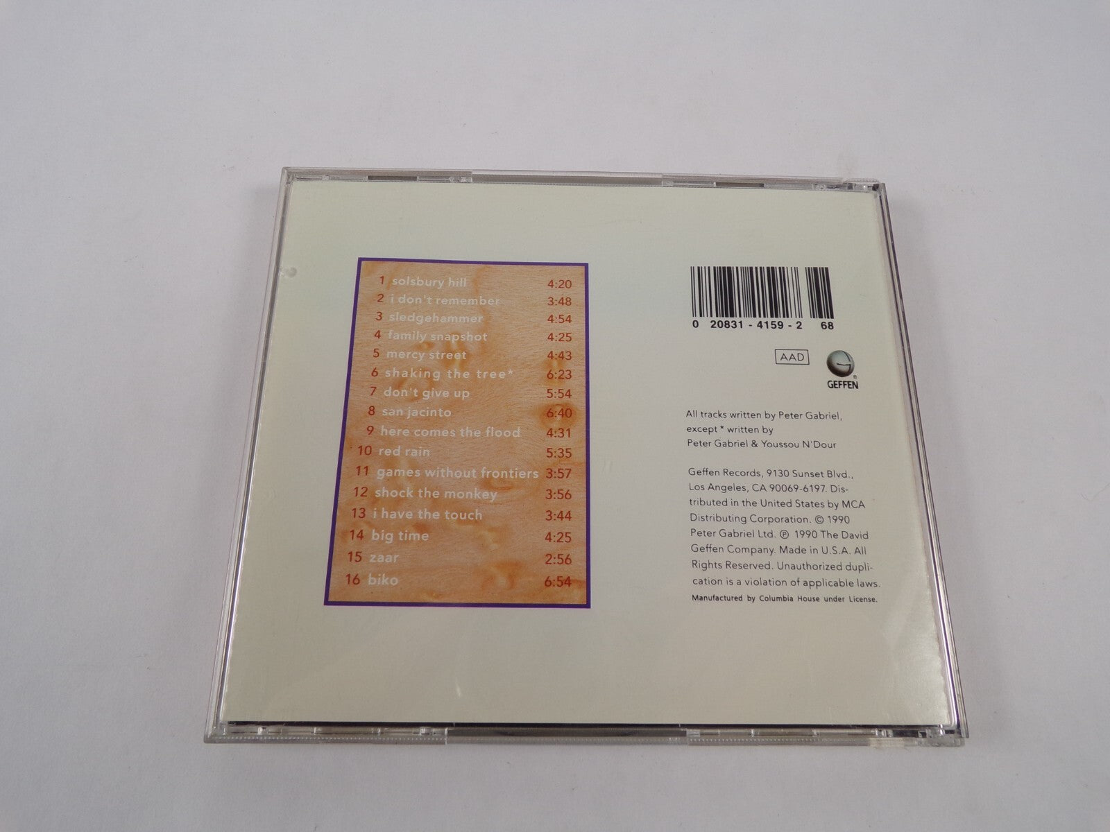 Peter Shaking The Tree Sixteen Golden Greats Geffen Solsbury Hill I Don't CD#12