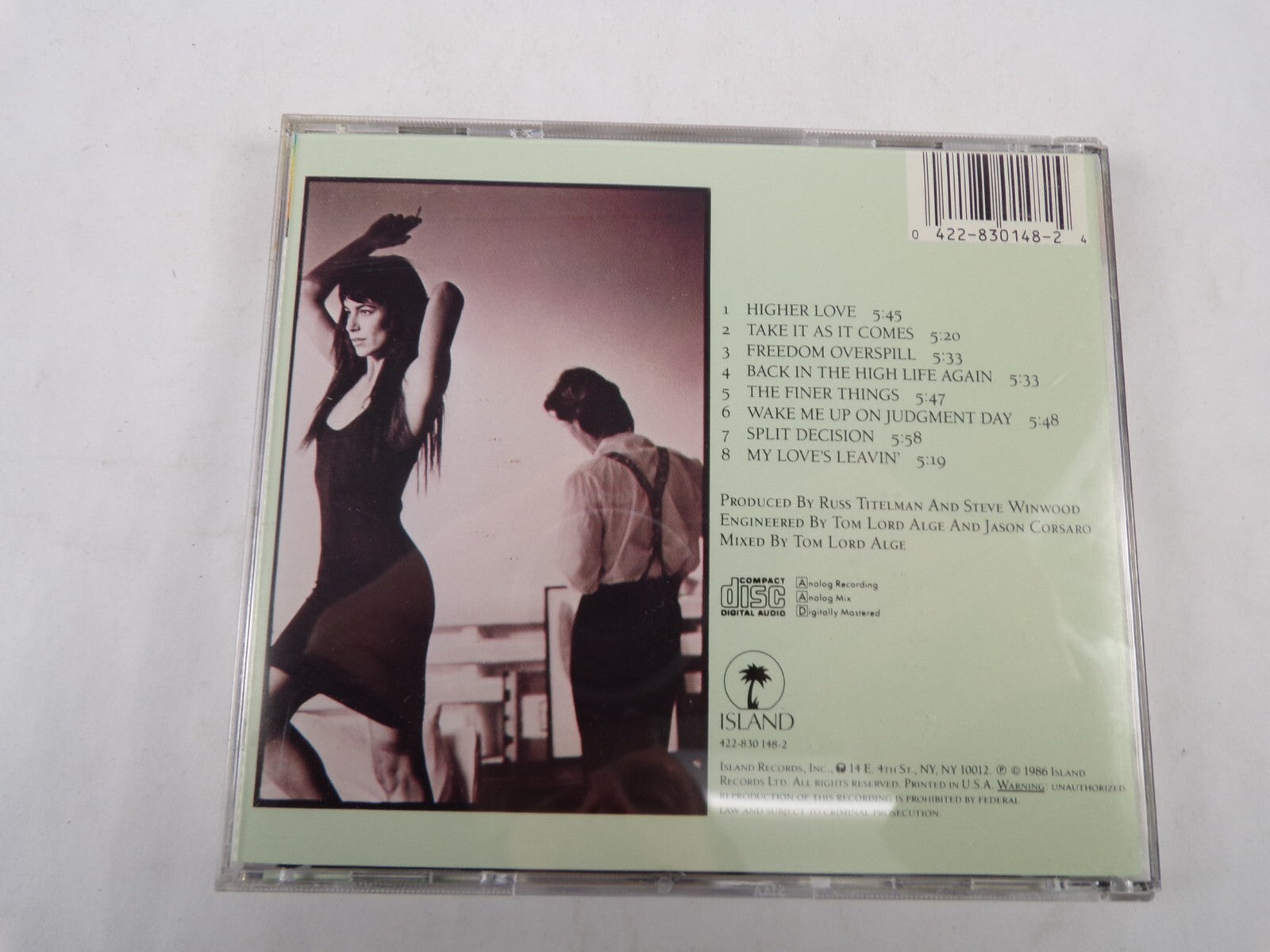 Steve Winwood Back In The High Life Higher Love Take It As It Comes CD#56