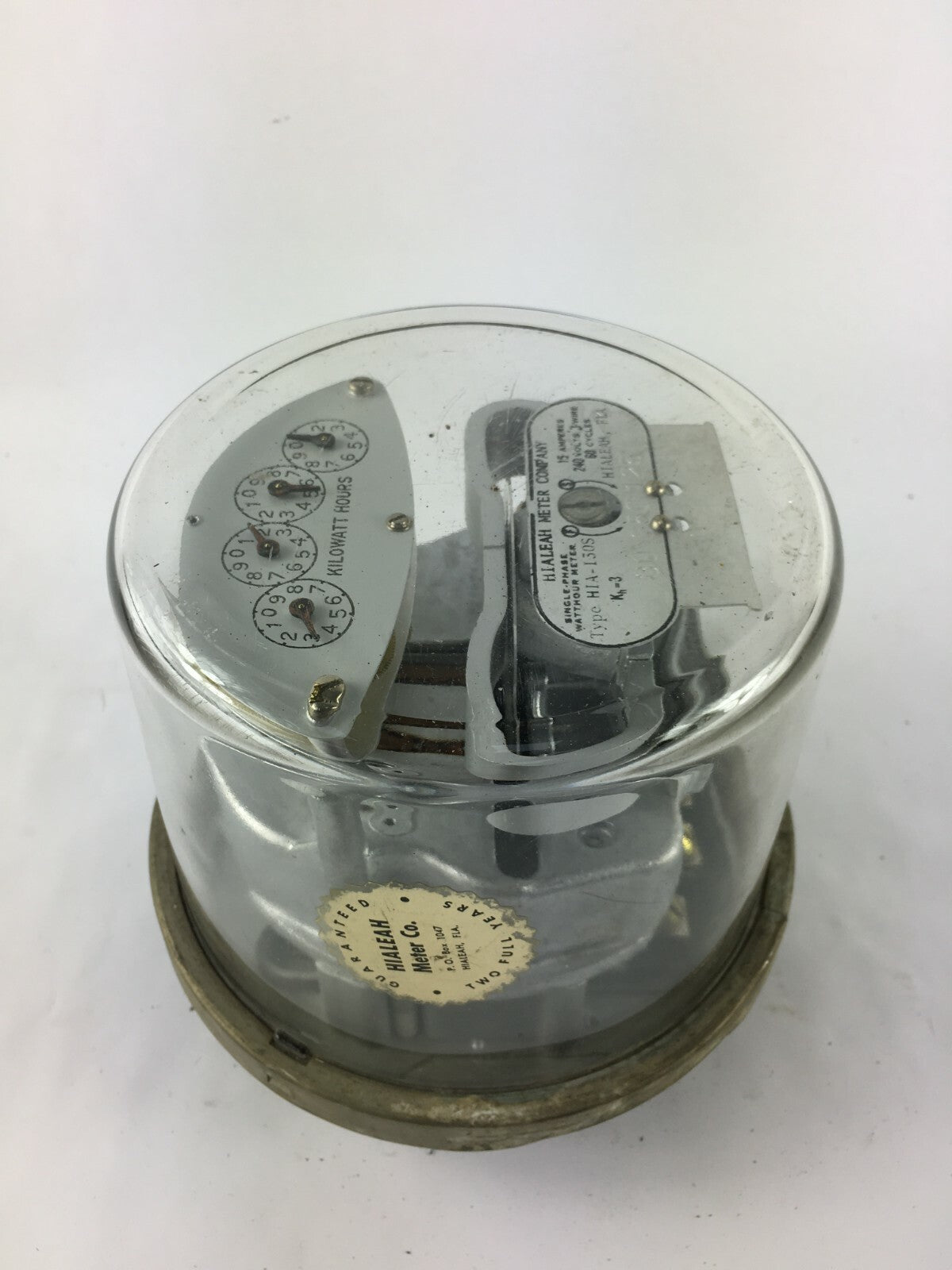 Hialeah Kilowatt Hours Single-Stator Watt Hour Meter Type HIA-130S 240v 3W 60C