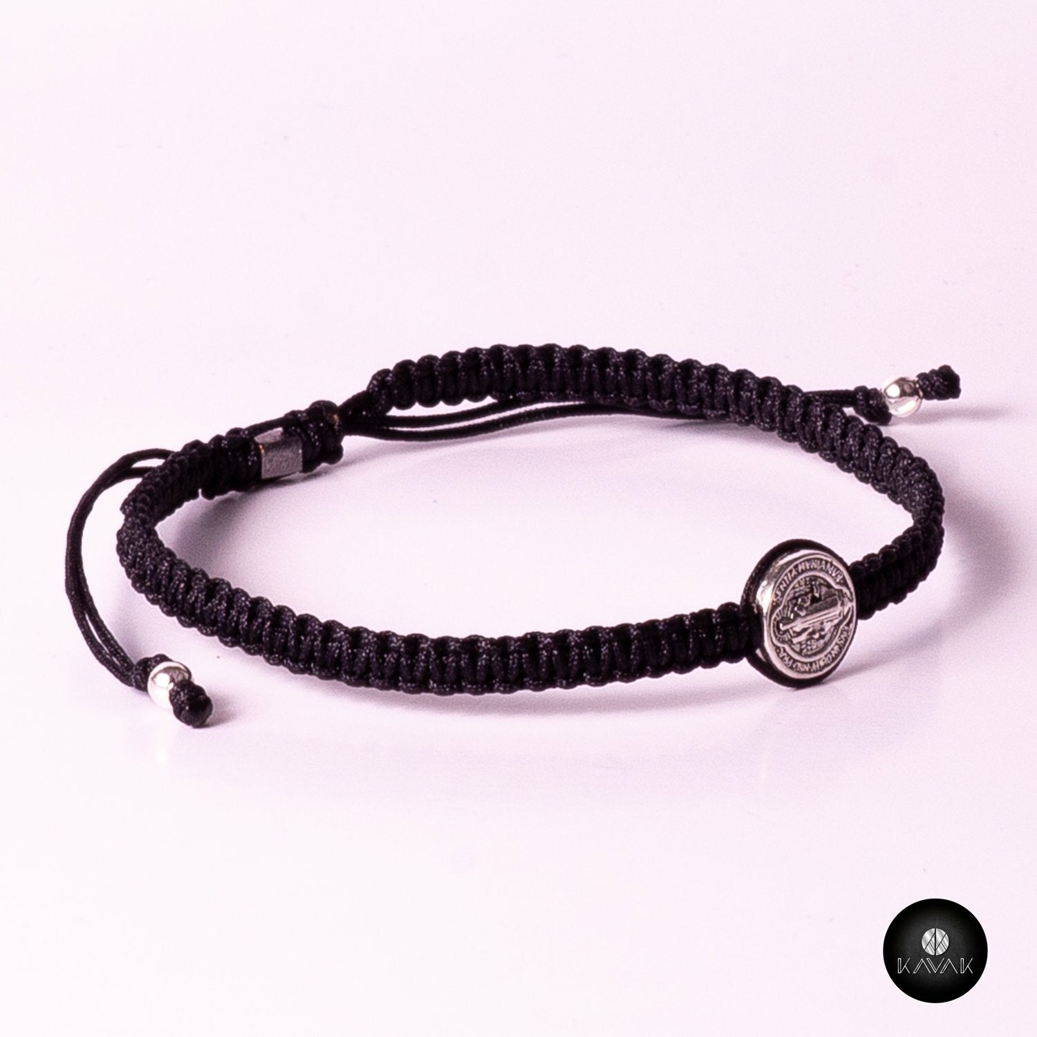 Kavak - Handmade Men Black - Saint Benedict Adjustable Bracelet