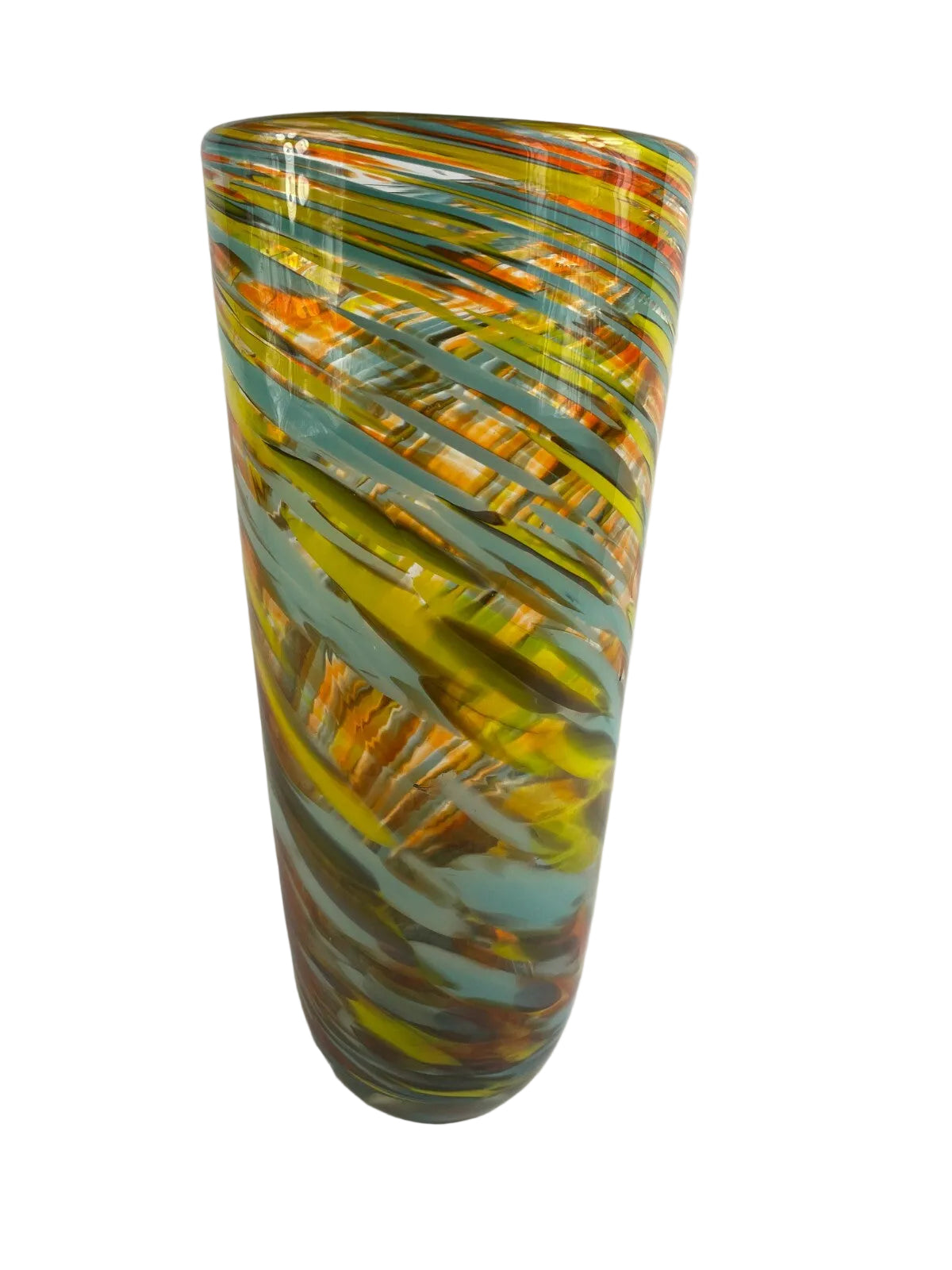 Murano inspired multi-color decorative art glass home décor display piece.