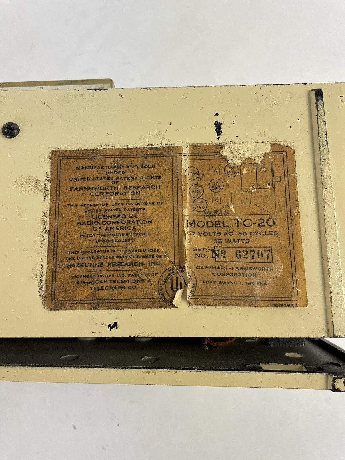 Vintage 1953 Capehart Clocks TC-20