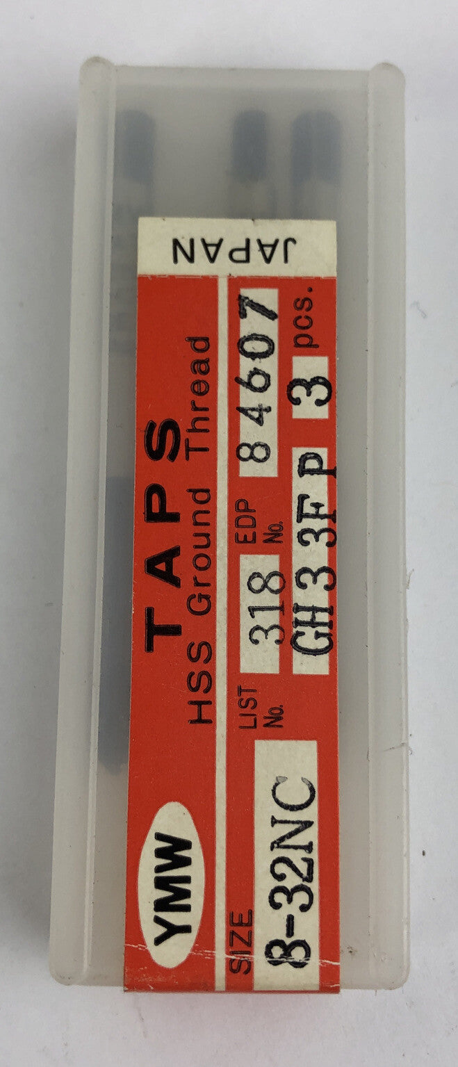 3 x YMW 8-32NC GH 3 3F P HSS TAPS GROUND THREAD List No. 318 EDP No. 84607 Japan