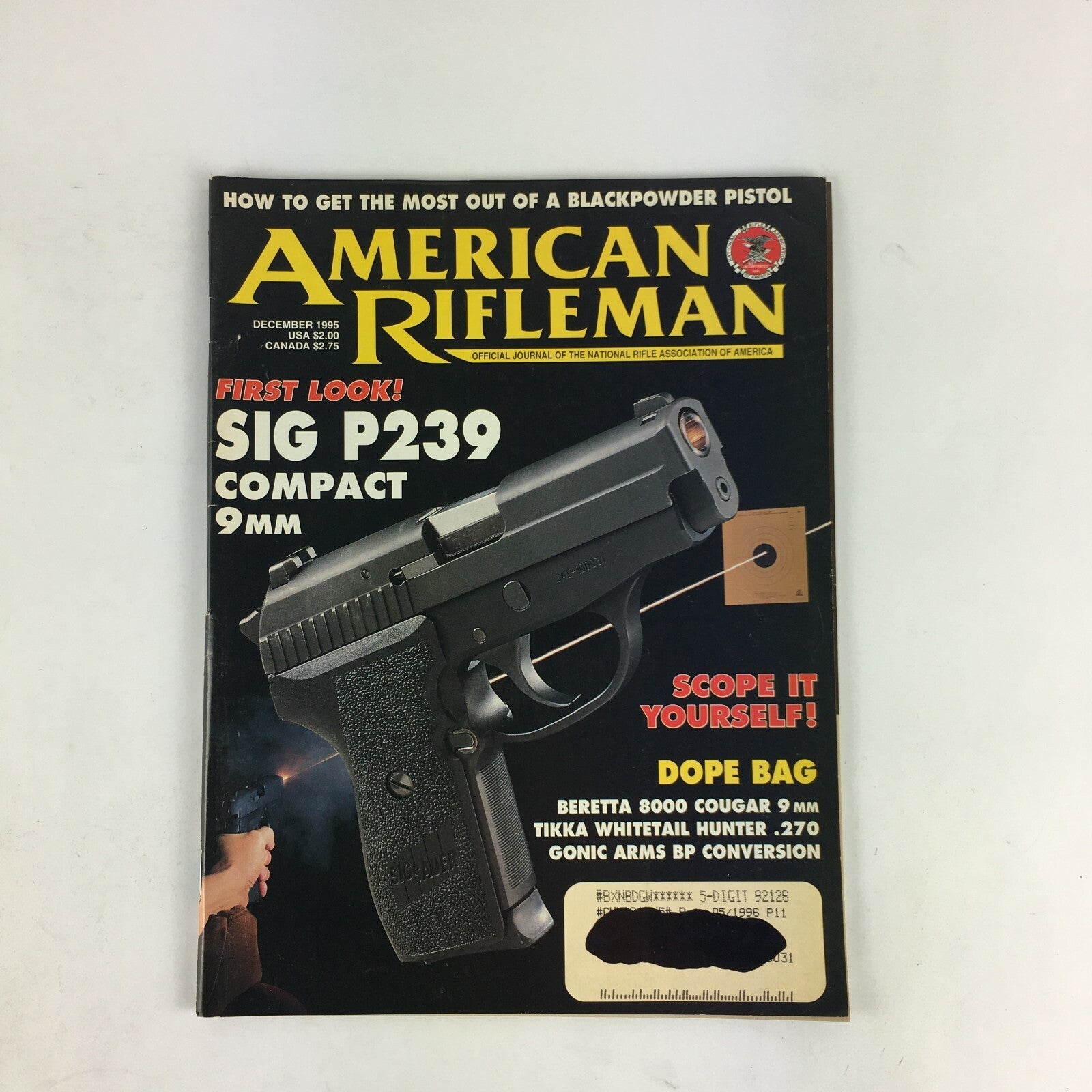 December 1995 American Rifleman Magazines SIG P239 Compact 9mm Dope Bag .270